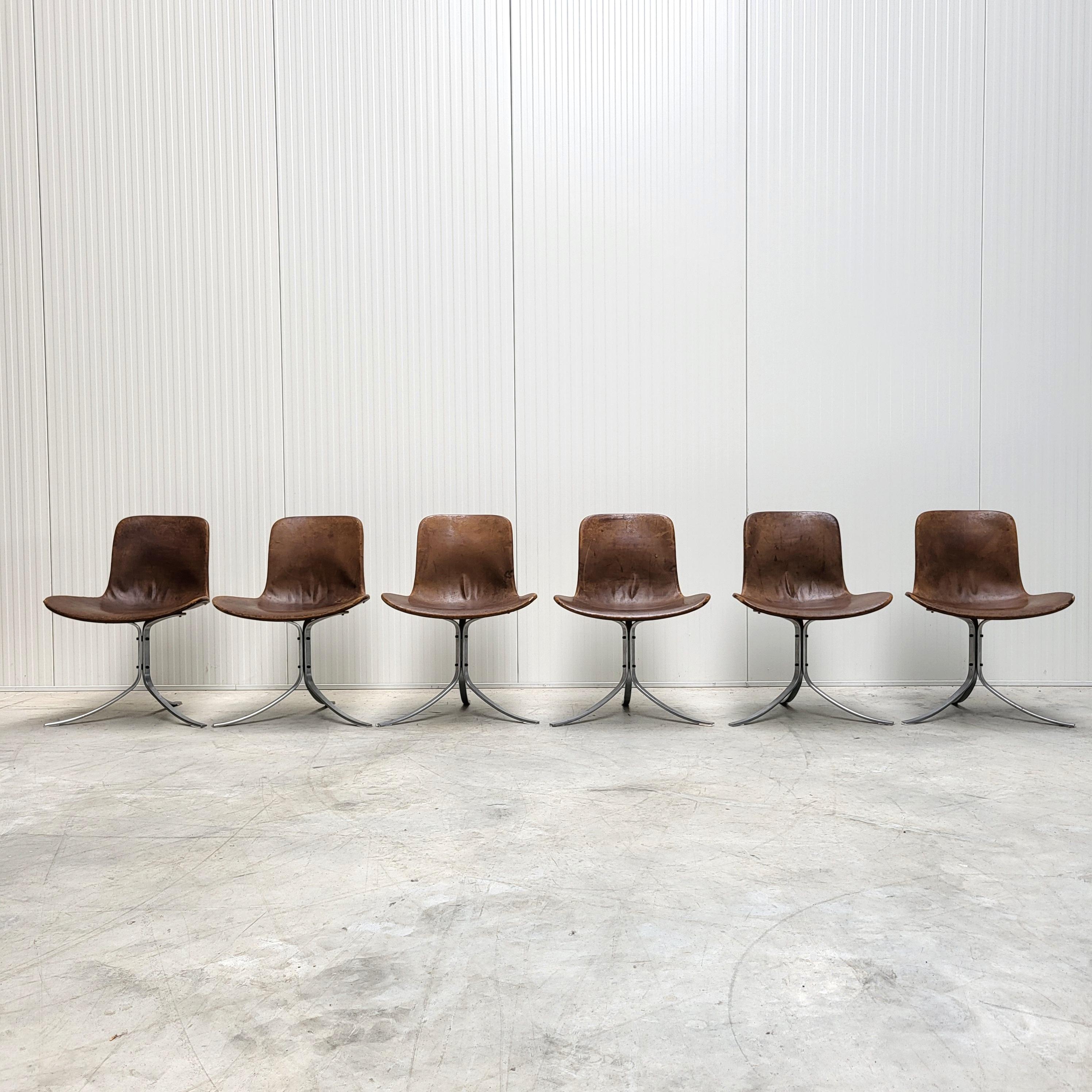Chaises Pk9 et table à manger Pk54 Poul Kjaerholm, E. Kold Christensen, années 1960 Bon état - En vente à Aachen, NW