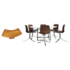 Sillas Poul Kjaerholm Pk9 y mesa de comedor Pk54 de E. Kold Christensen Años 60