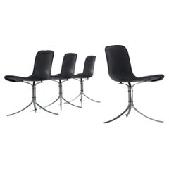 Poul Kjaerholm PK9 Chairs Black EKC, Denmark, 1960