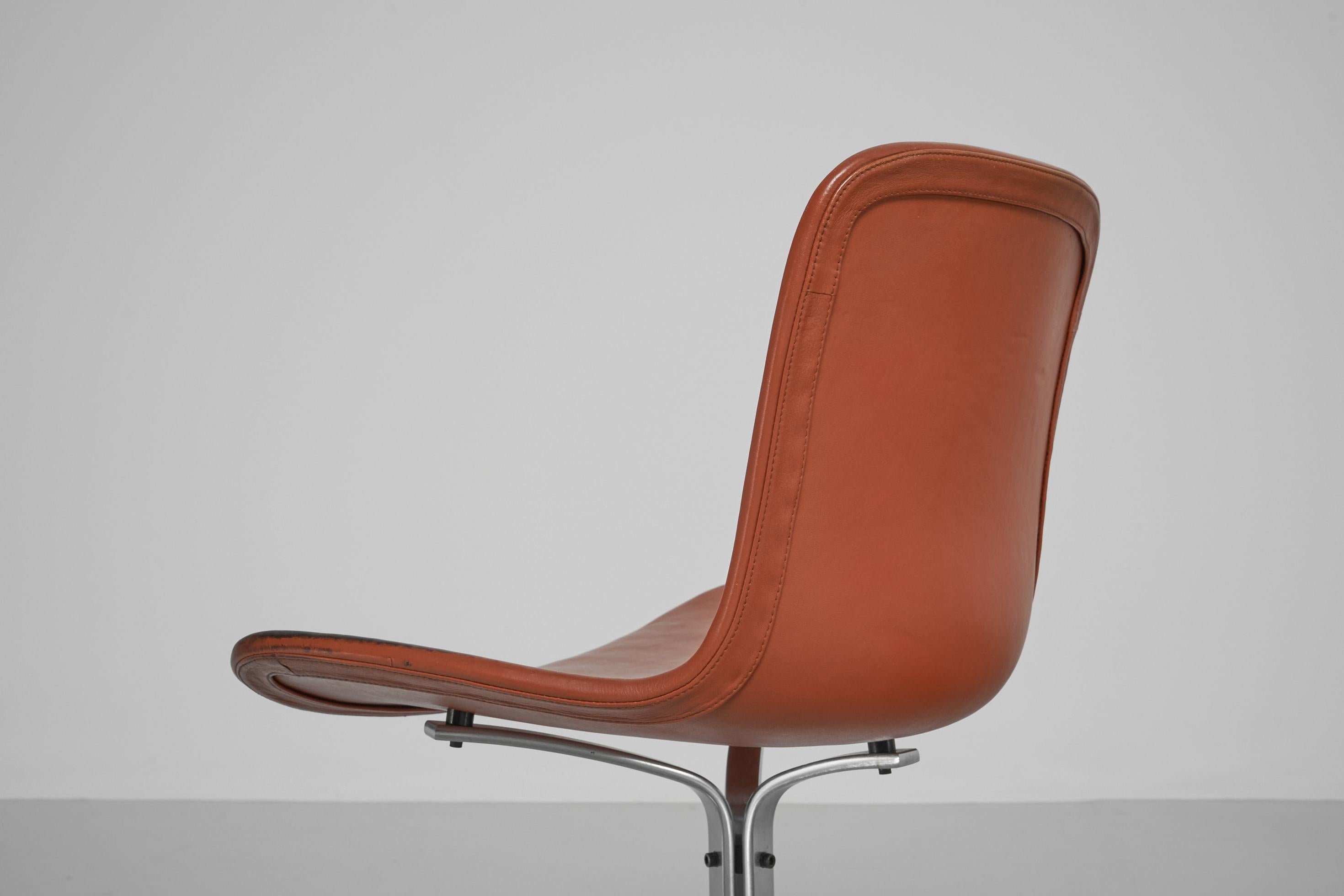 Poul Kjaerholm Pk9 Chairs Cognac Ekc Denmark 1960 For Sale 4
