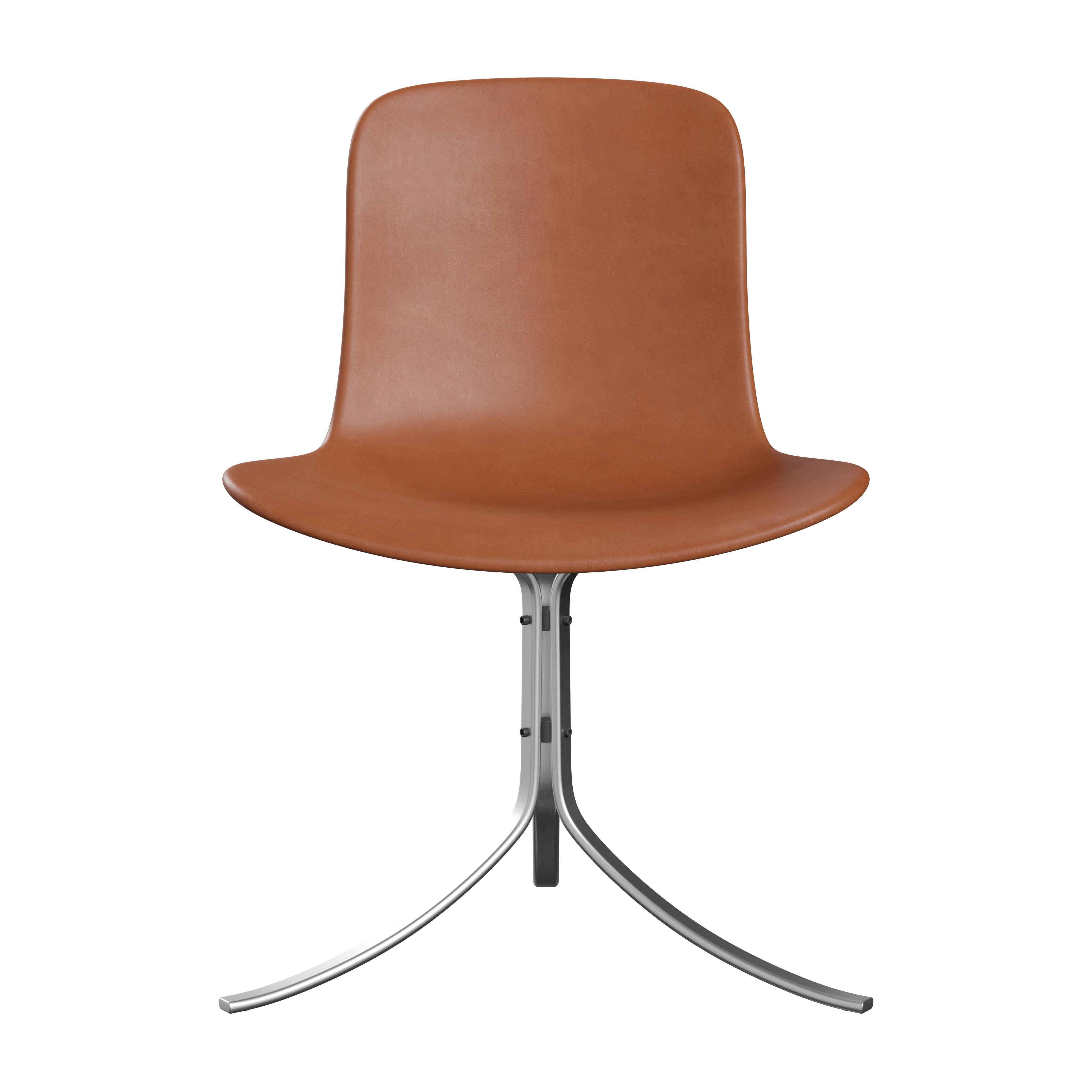 Poul Kjærholm 'PK9' Dining Chair for Fritz Hansen in Aura Leather For Sale 6