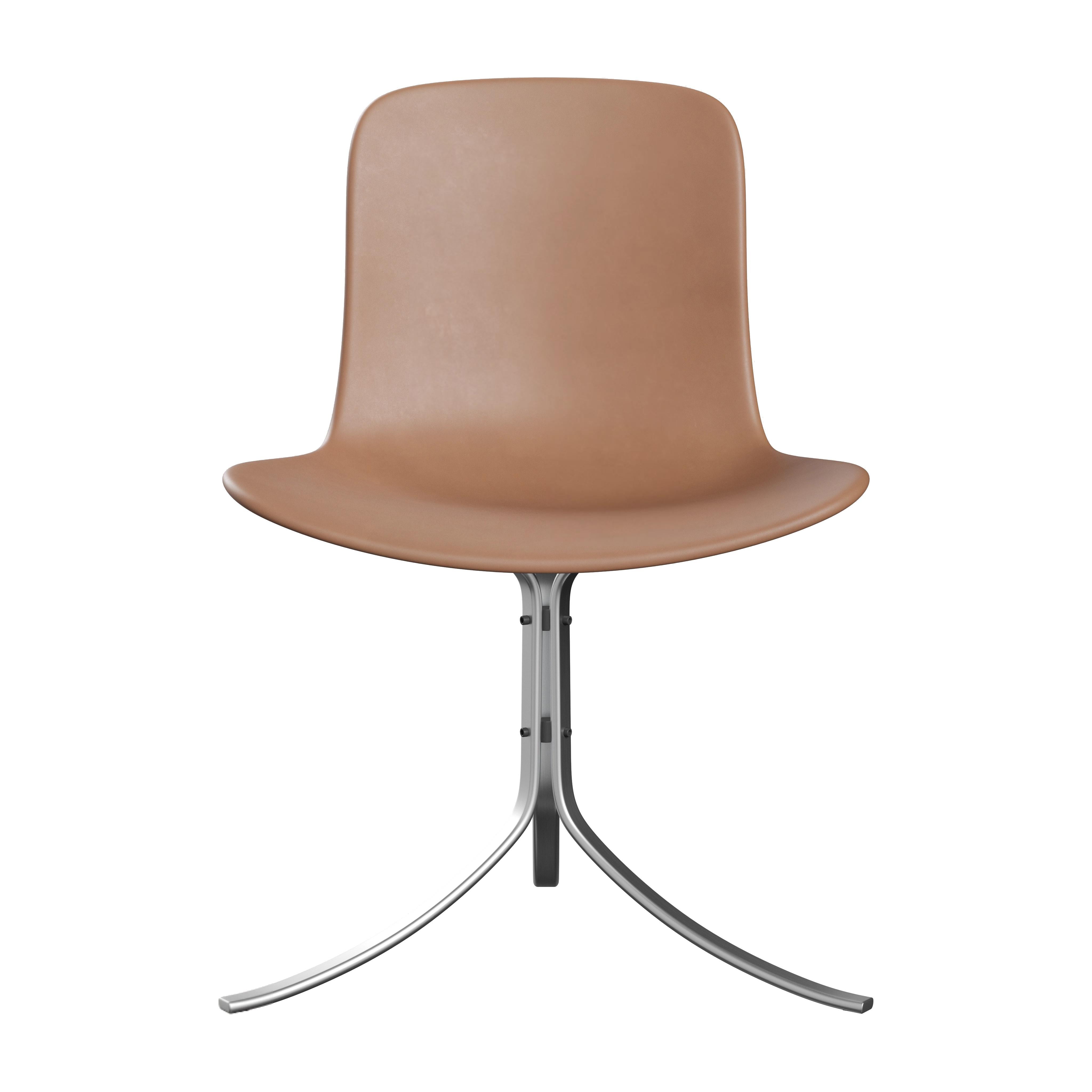 Poul Kjærholm 'PK9' Dining Chair for Fritz Hansen in Aura Leather For Sale 8