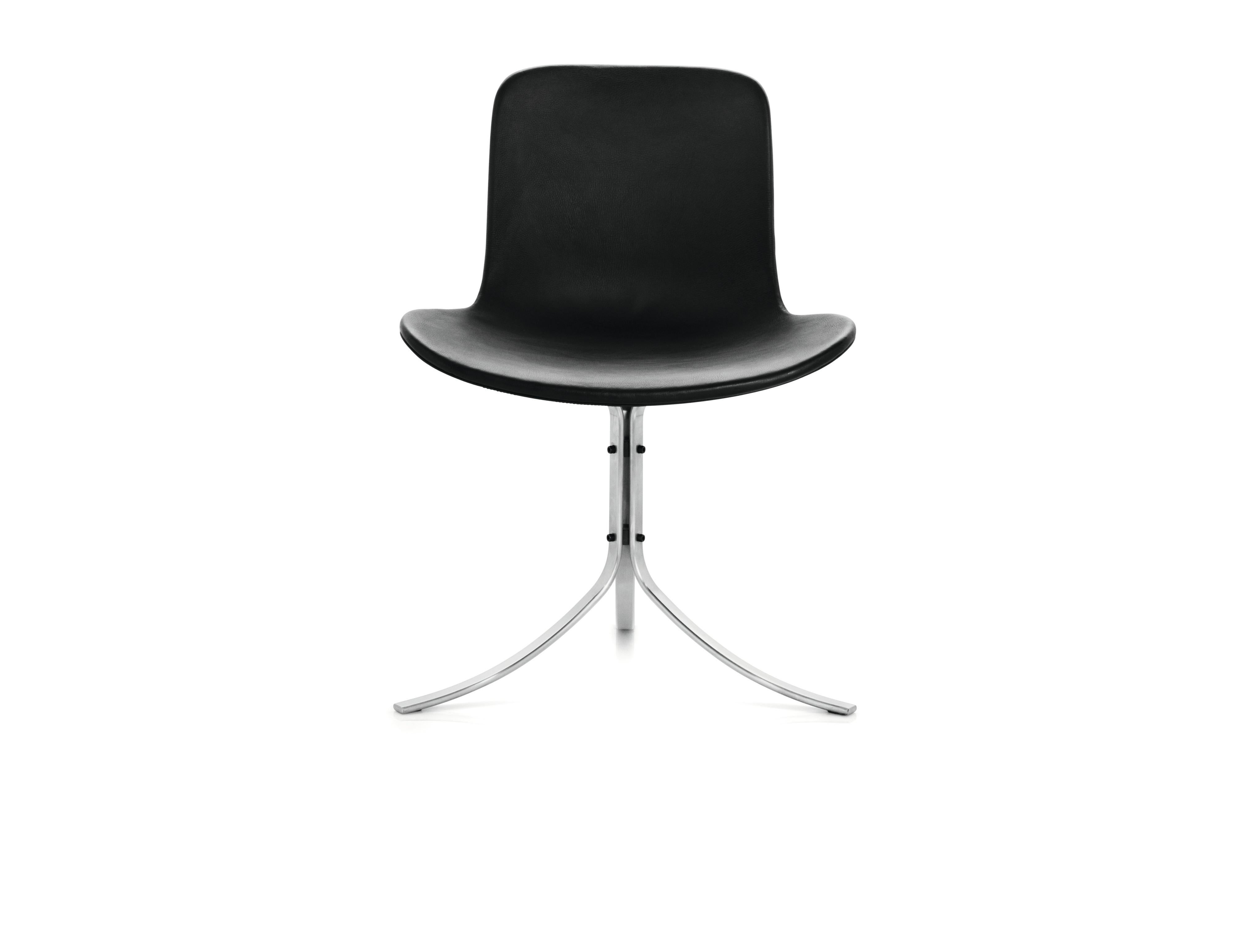 Poul Kjærholm 'PK9' Dining Chair for Fritz Hansen in Aura Leather For Sale 12
