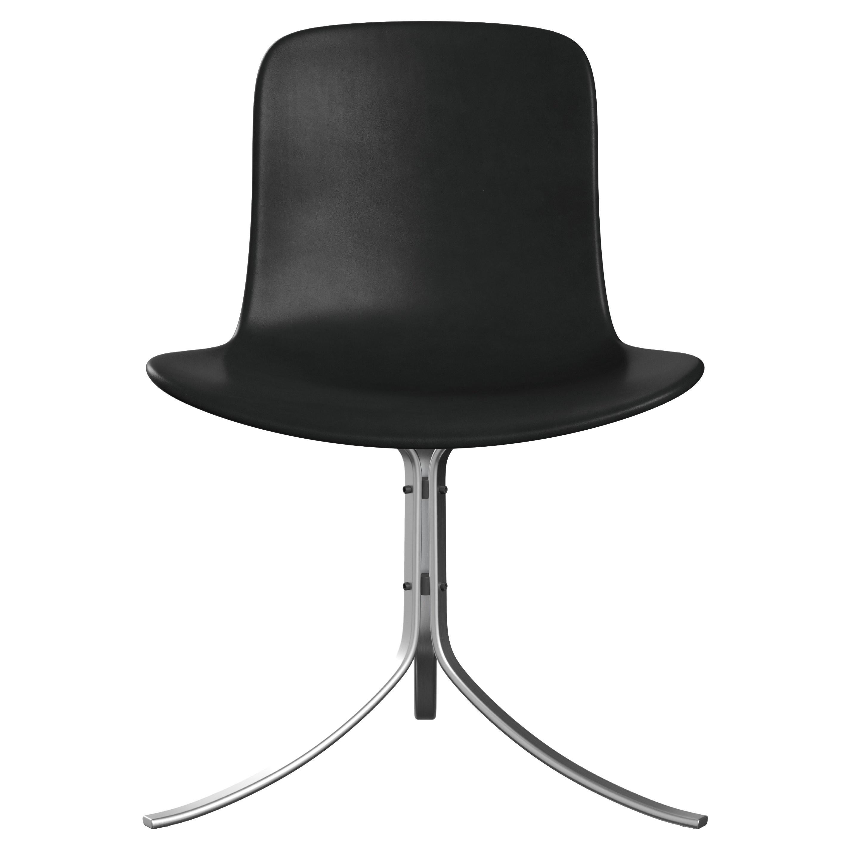 Poul Kjærholm 'PK9' Dining Chair for Fritz Hansen in Aura Leather For Sale