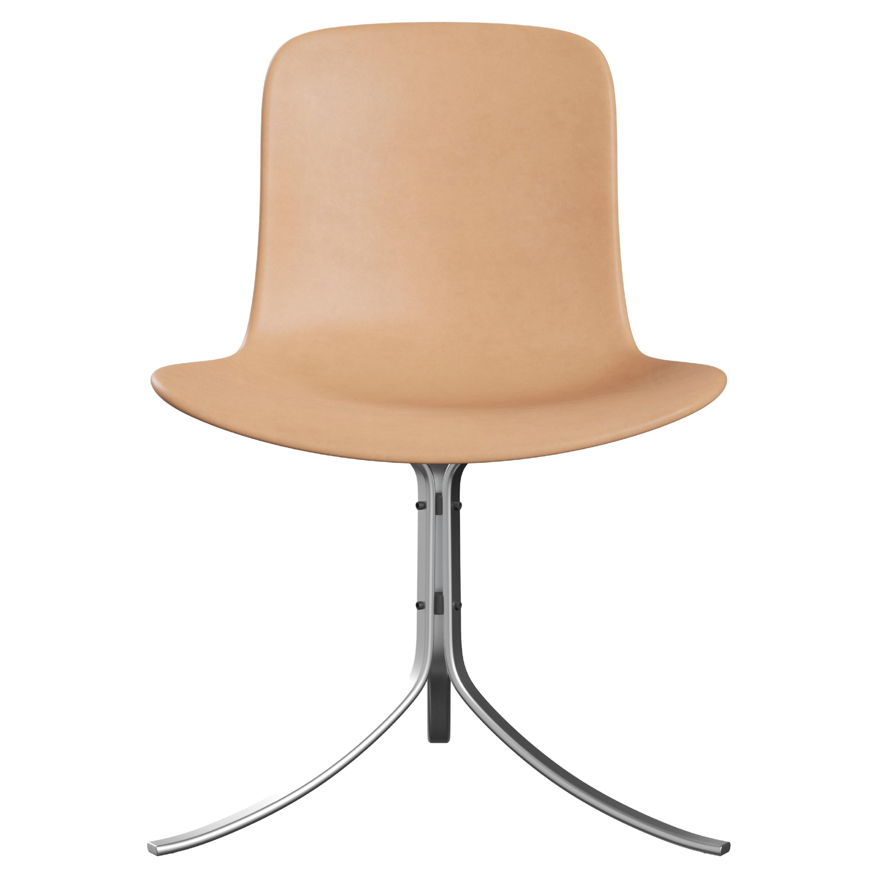Poul Kjærholm 'PK9' Dining Chair for Fritz Hansen in Leather (Cat. 5) For Sale