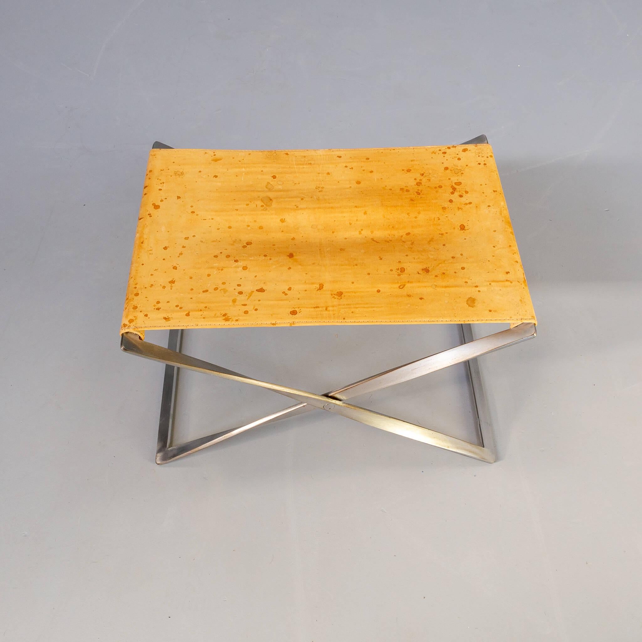 Stainless Steel Poul Kjaerholm PK91 Folding Stool for Fritz Hansen