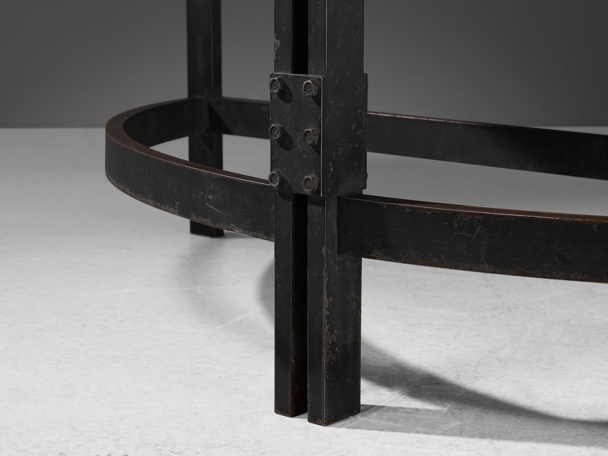 Poul Kjærholm Semicircular Table in Steel, Cork and Beech For Sale 4