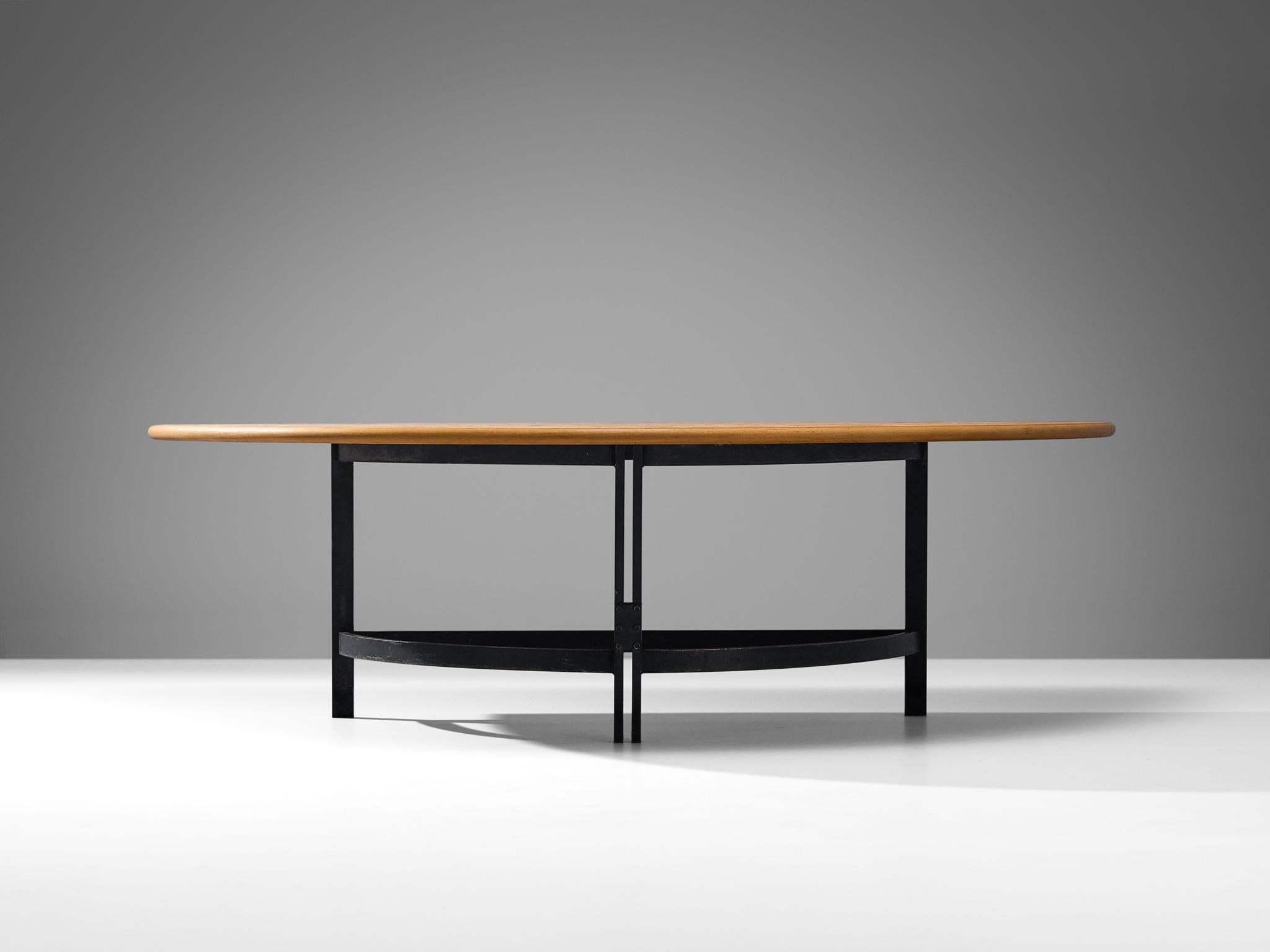 Poul Kjærholm Semicircular Table in Steel, Cork and Beech For Sale 6