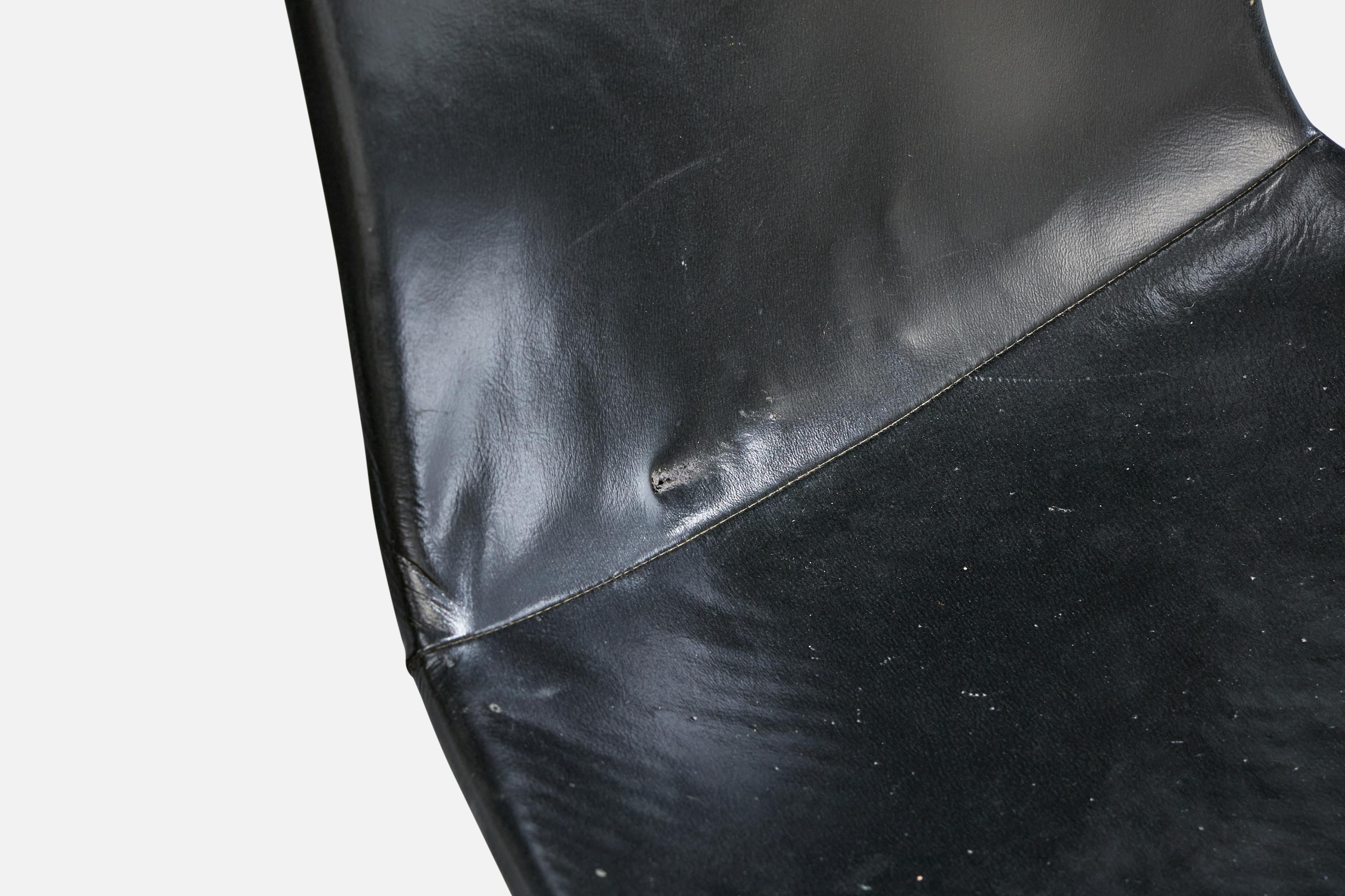 Poul Kjærholm, chaise d'appoint, acier, cuir, Danemark, années 1960 en vente 3