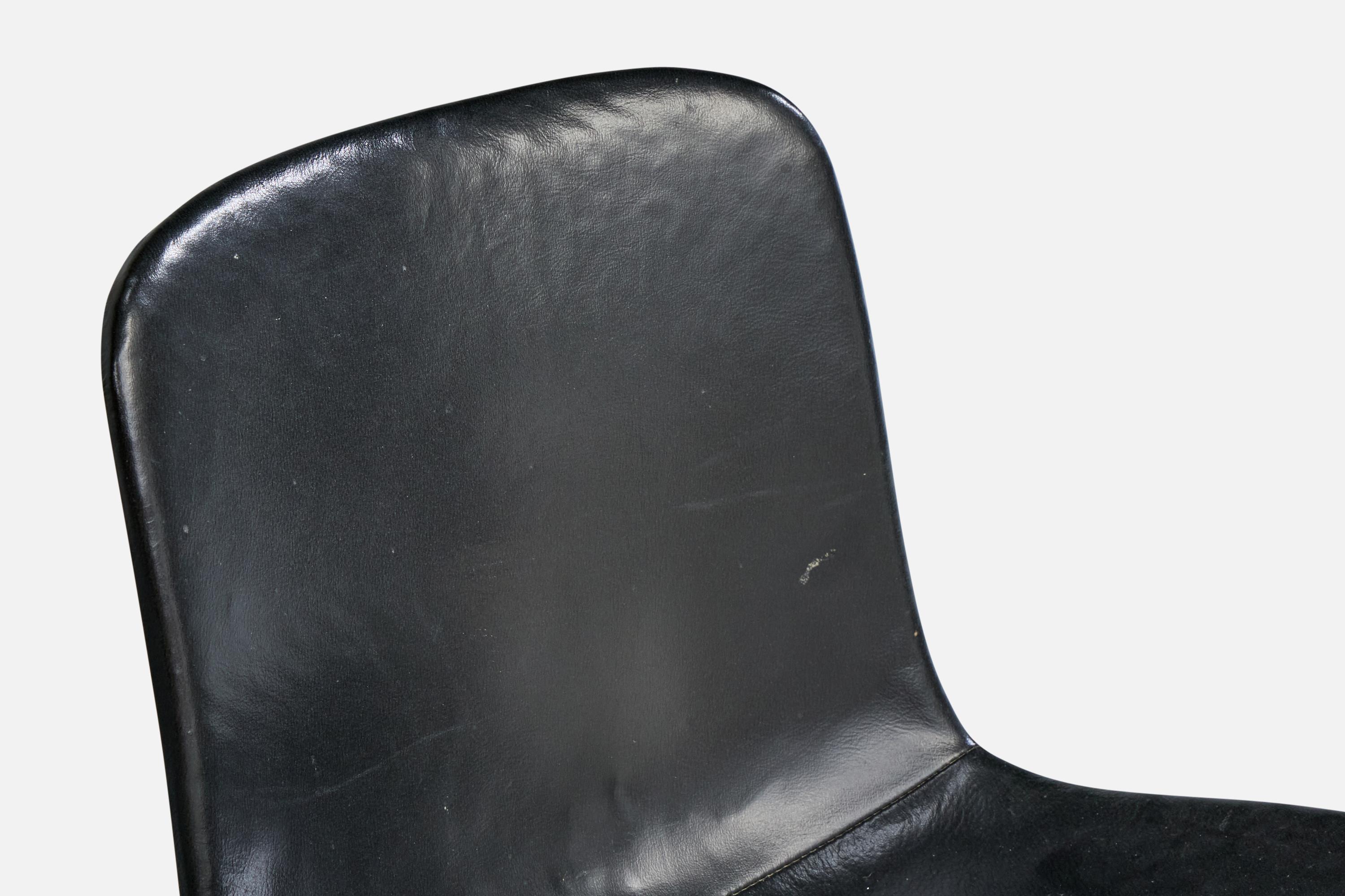 Poul Kjærholm, chaise d'appoint, acier, cuir, Danemark, années 1960 en vente 1