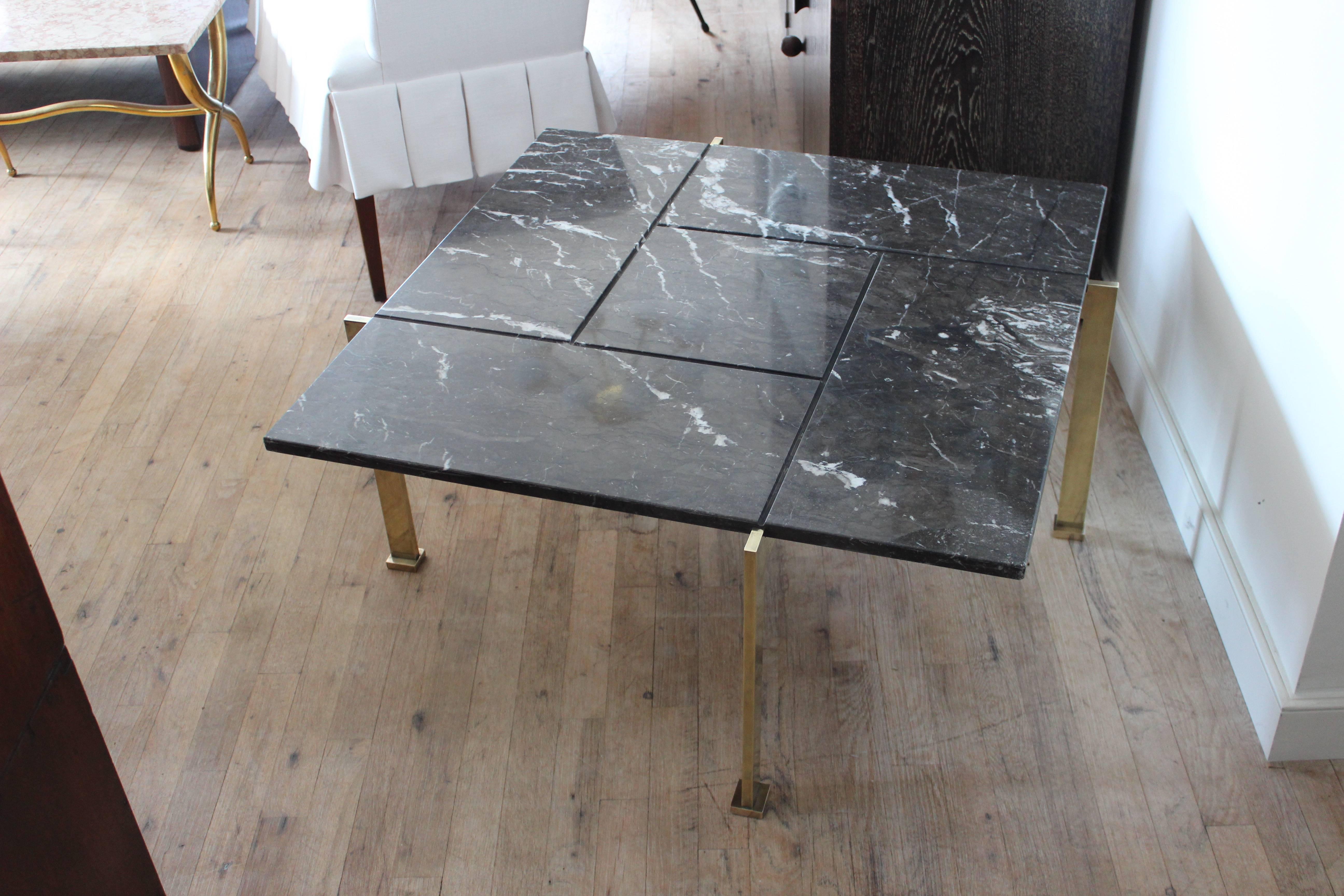 Poul Kjaerholm Style Brass and Marble Coffee Table 6