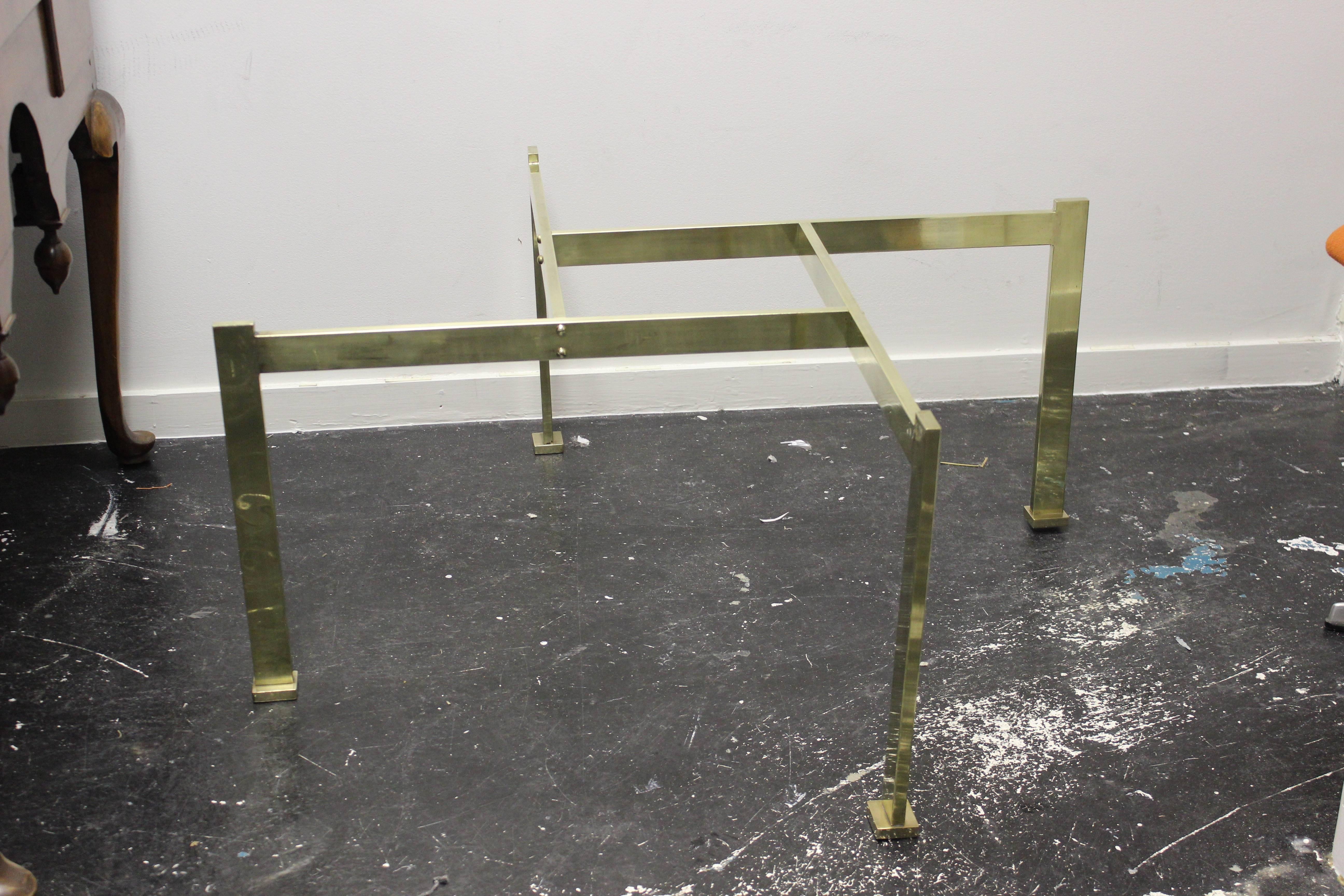 Poul Kjaerholm Style Brass and Marble Coffee Table 7