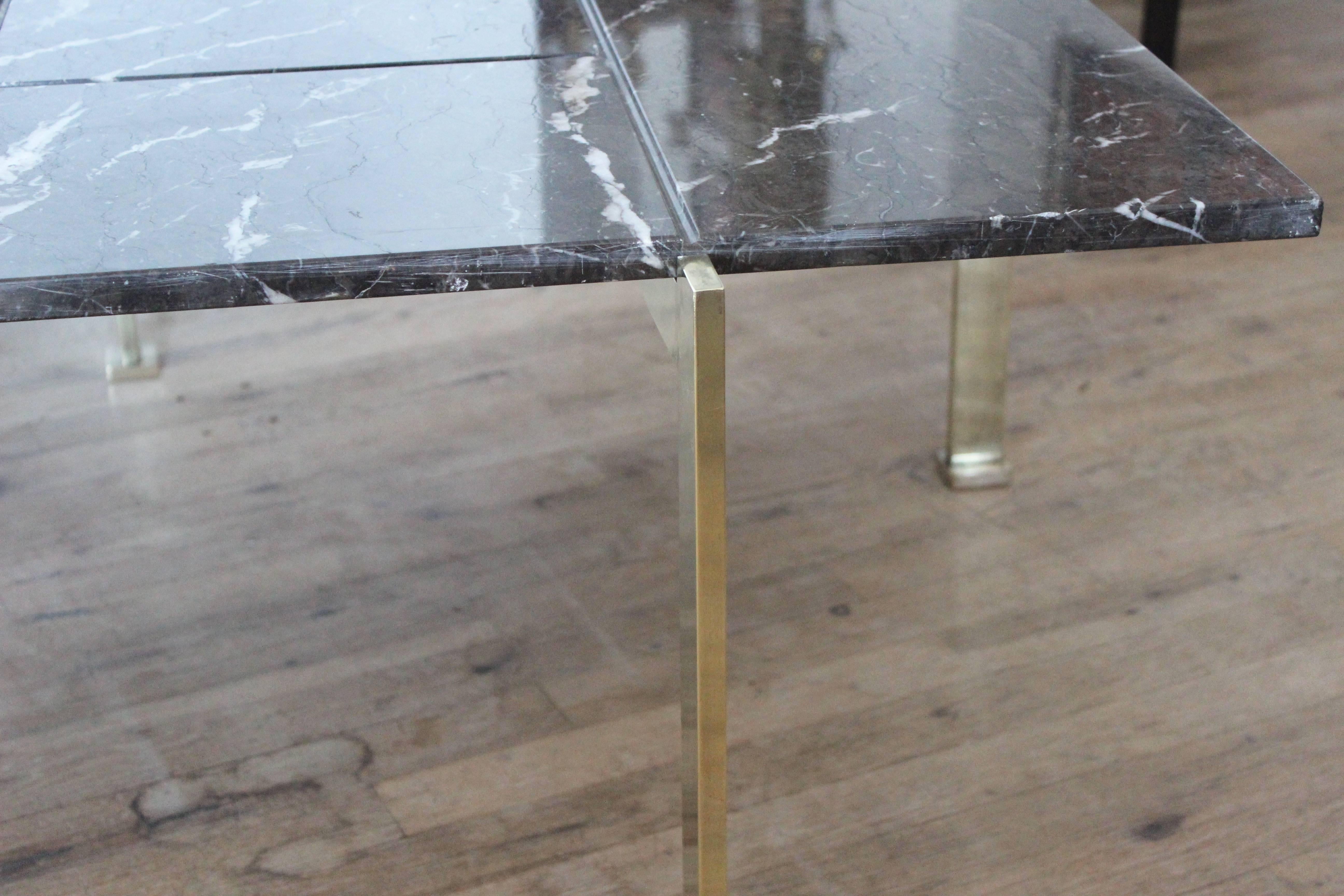 Poul Kjaerholm Style Brass and Marble Coffee Table 2