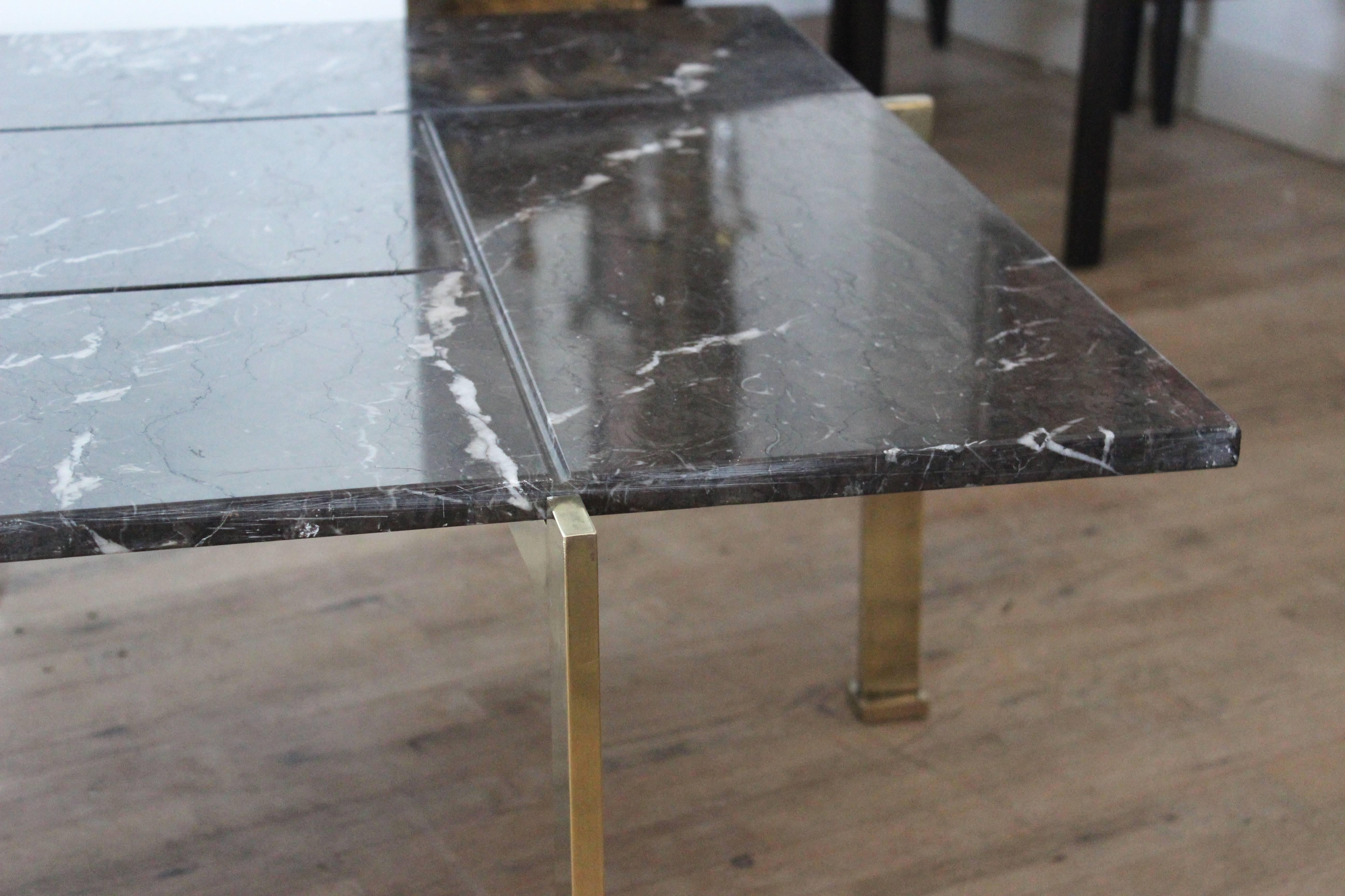 Poul Kjaerholm Style Brass and Marble Coffee Table 3