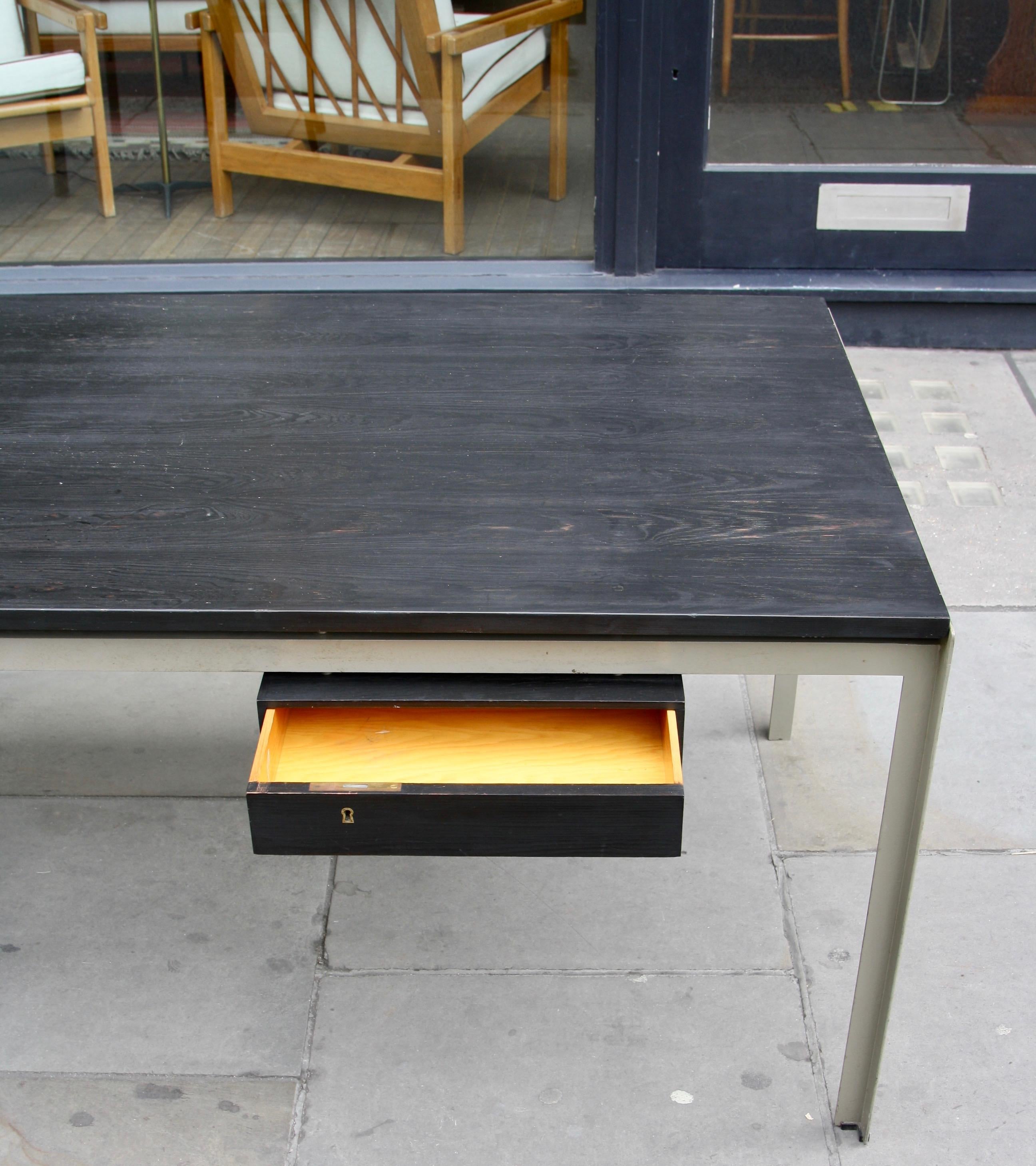 Steel Poul Kjaerholm Very Rare Large Professor Desk For Sale