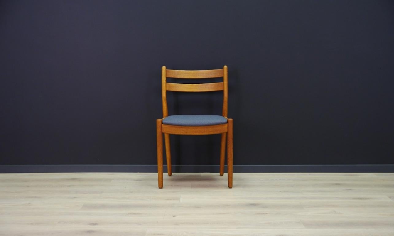 Set of six midcentury chairs from the 1960s-1970s, a Minimalist form, Scandinavian design by Poul M. Volther. New upholstery, construction made of teak wood. Preserved in good condition (small dings and scratches) - directly for use.

Price per