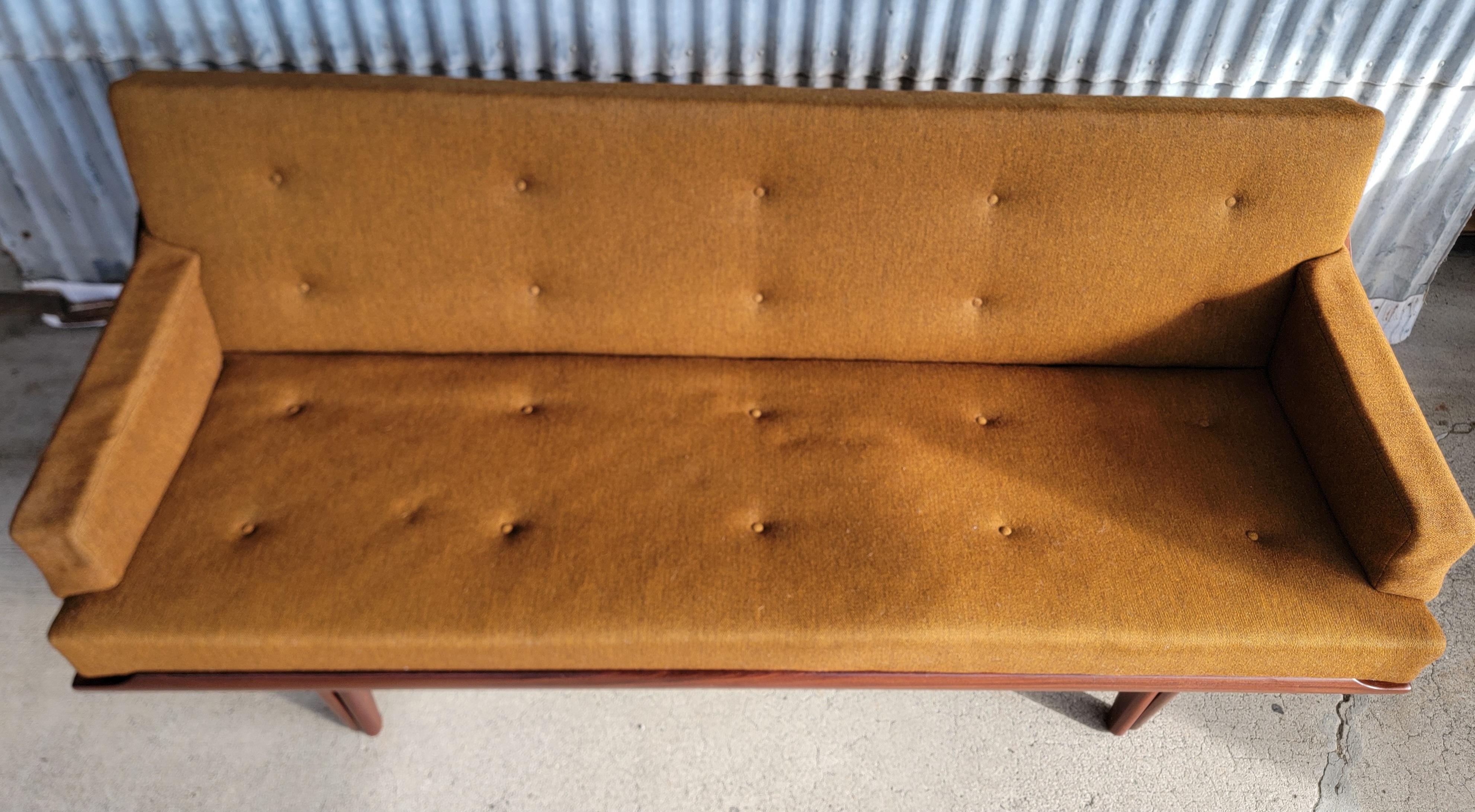 Stained Poul M. Volther for Frem Røjle Danish Modern Sofa Sleeper For Sale