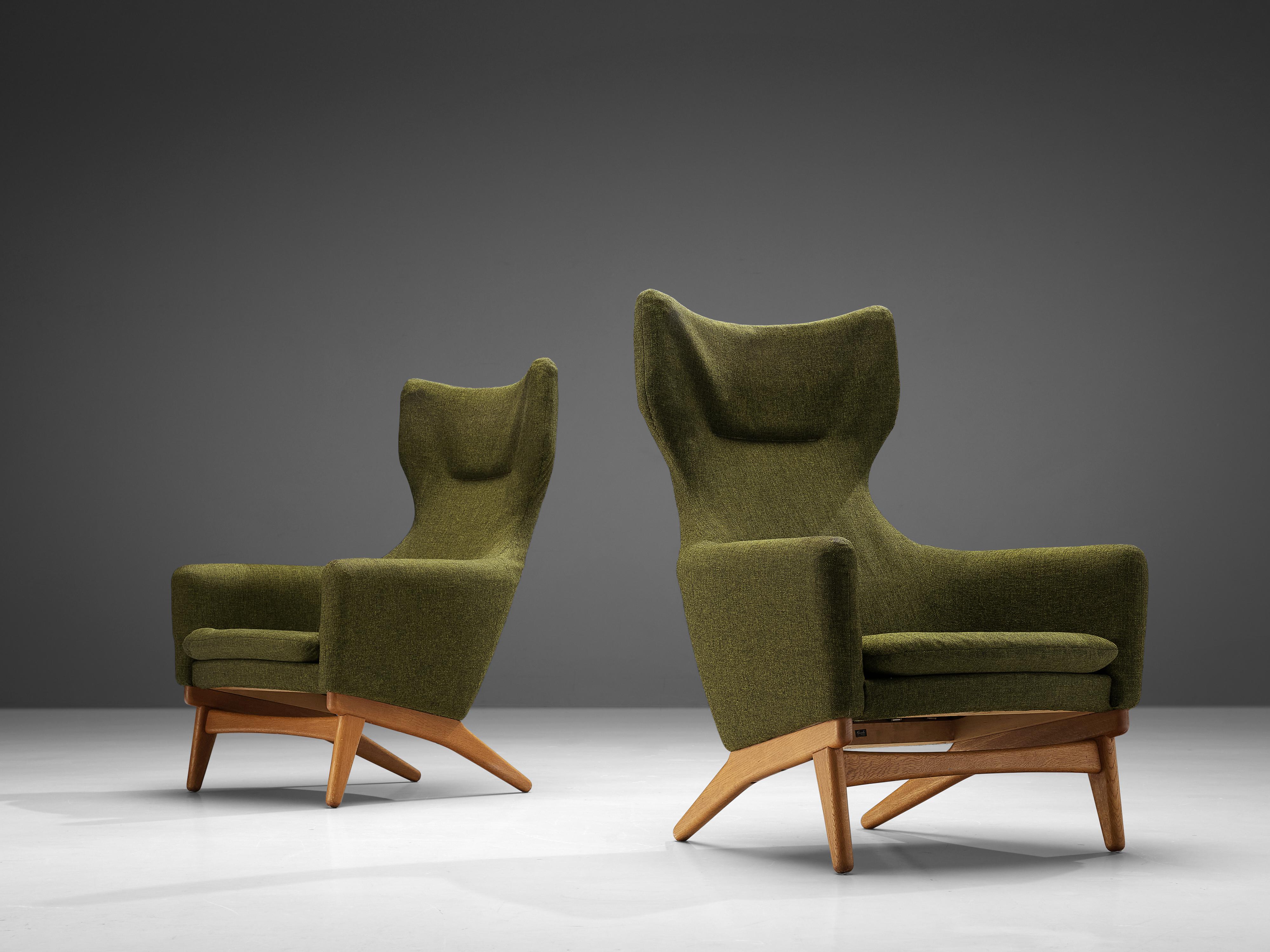 Mid-20th Century Poul M. Volther for Gemla Pair of ‘Korall’ Lounge Chairs in Teak and Fabric