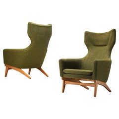 Poul M. Volther for Gemla Pair of ‘Korall’ Lounge Chairs in Teak and Fabric