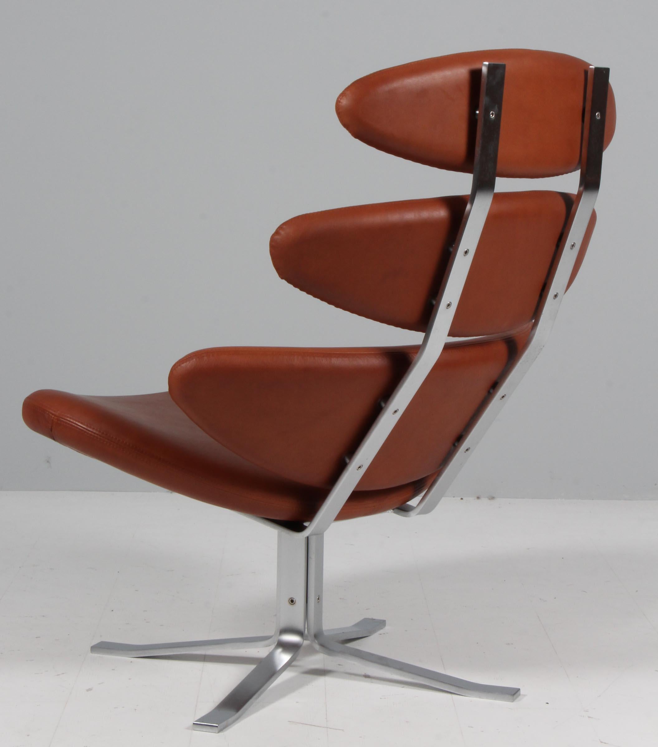 Stainless Steel Poul M. Volther Lounge Chair, Corona