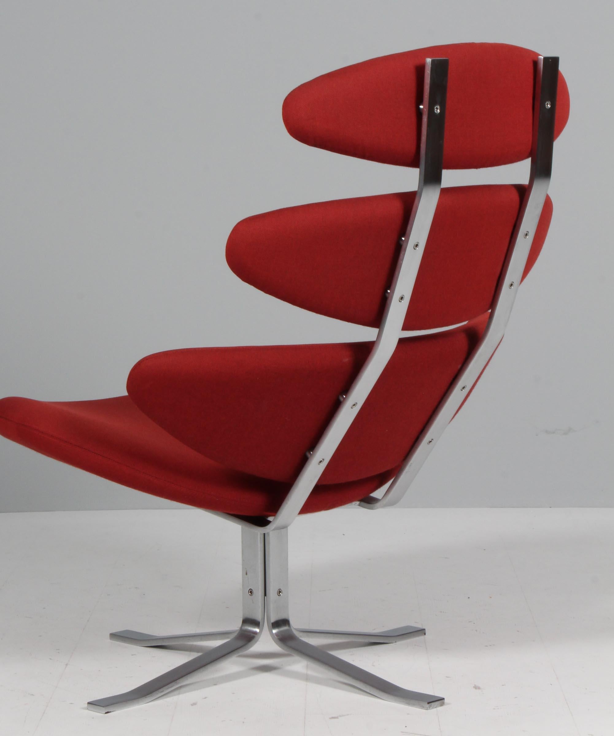 Stainless Steel Poul M. Volther Lounge Chair, Corona