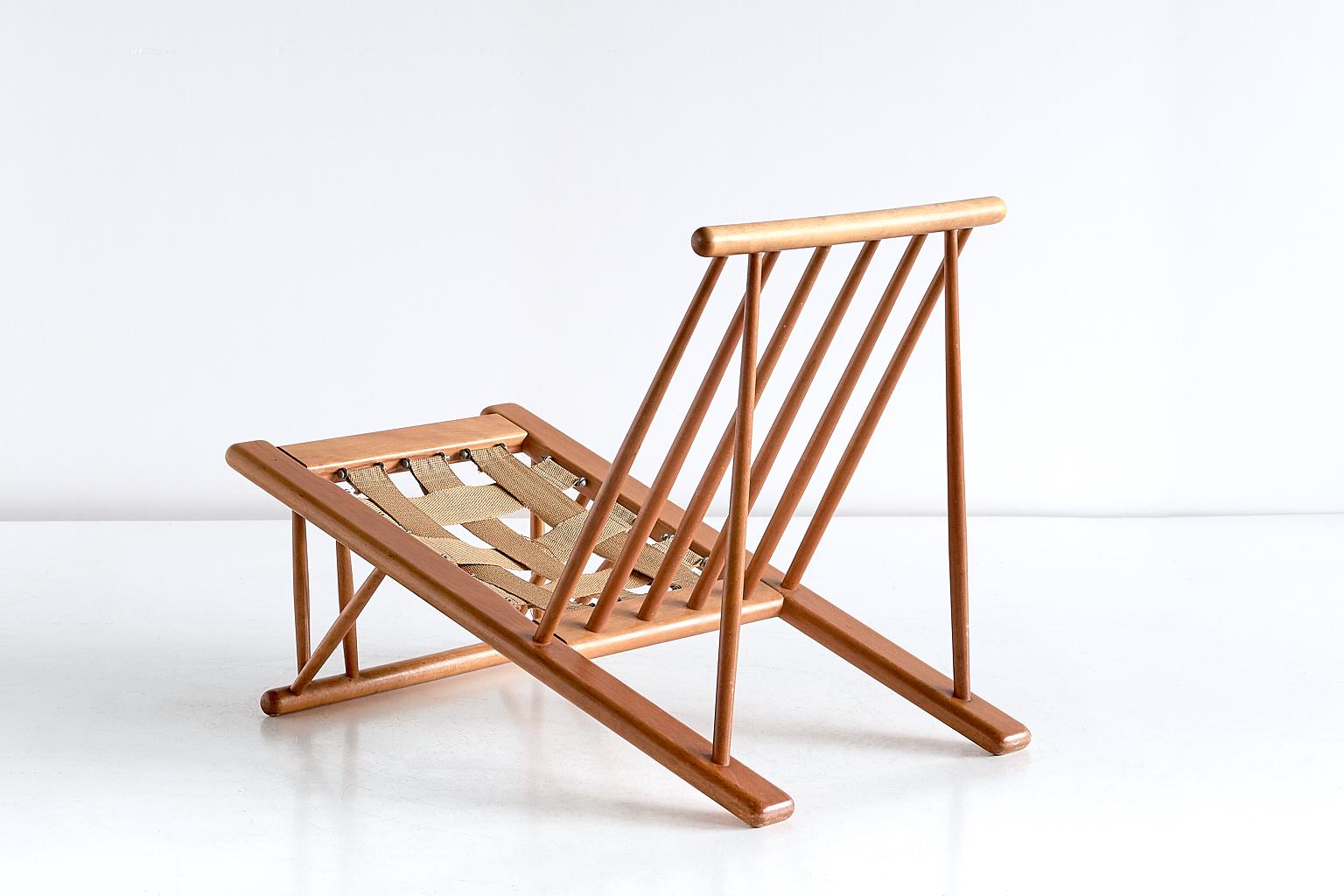 Poul M. Volther Model J58 Lounge Chair in Beech for FDB Møbler, Denmark, 1954 1