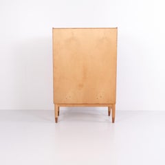 Comodino in teak e rovere con 6 cassetti di Poul M. Volther per Munch Møbler