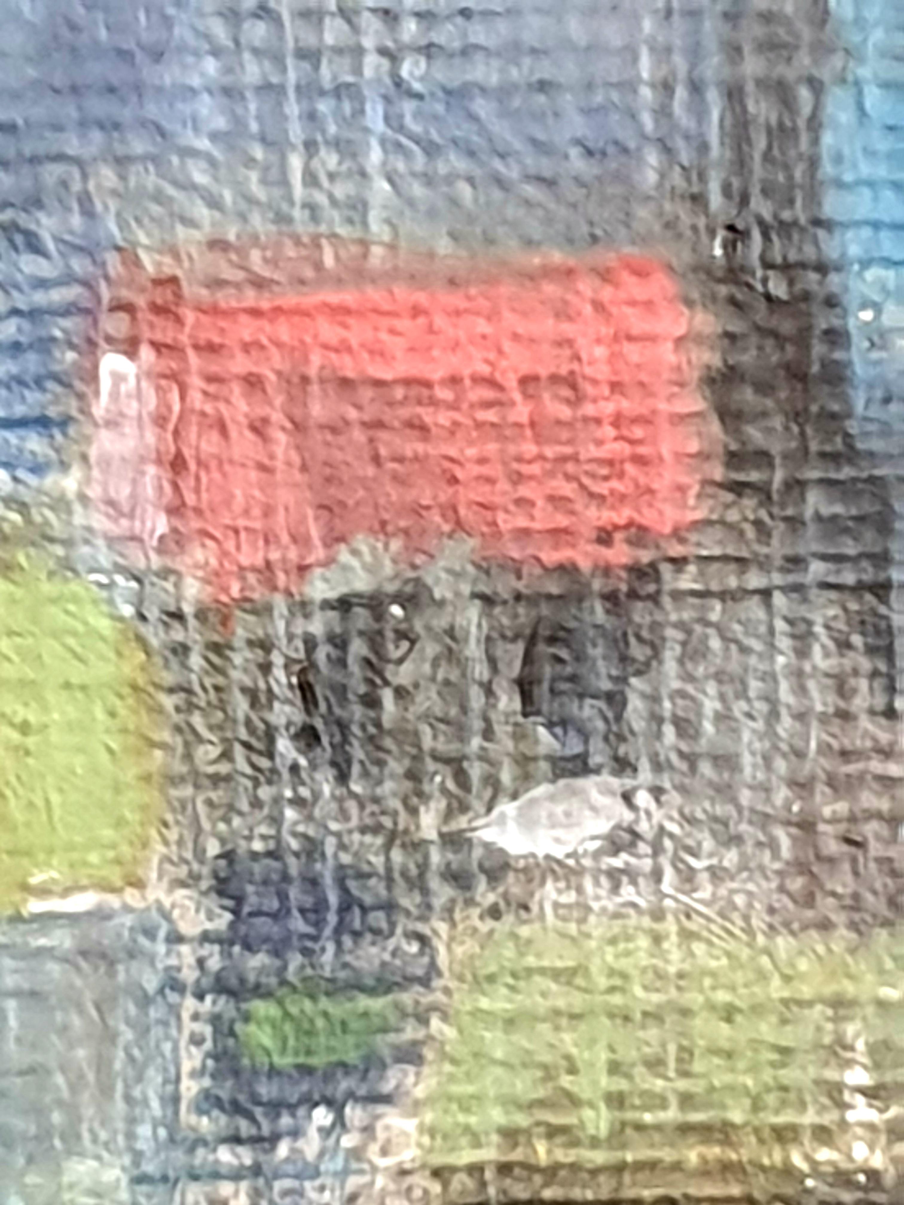 Huile sur panneau danoise du milieu du siècle, Colorfield, représentant des maisons dans une scène côtière en vente 10