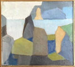 Danish Abstract Colourfield, Oil on Canvas on Board, of a Seascape.