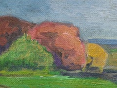 Danish Mid Century Colourfield Landscape. Oil on Board.