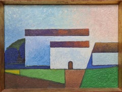 Mid Century Danish Colourfield Buildings in a Landscape