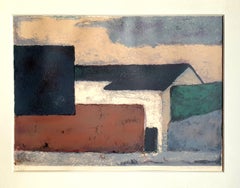 Mid-Century Danish Colour-Field Cubist House in a Landscape.