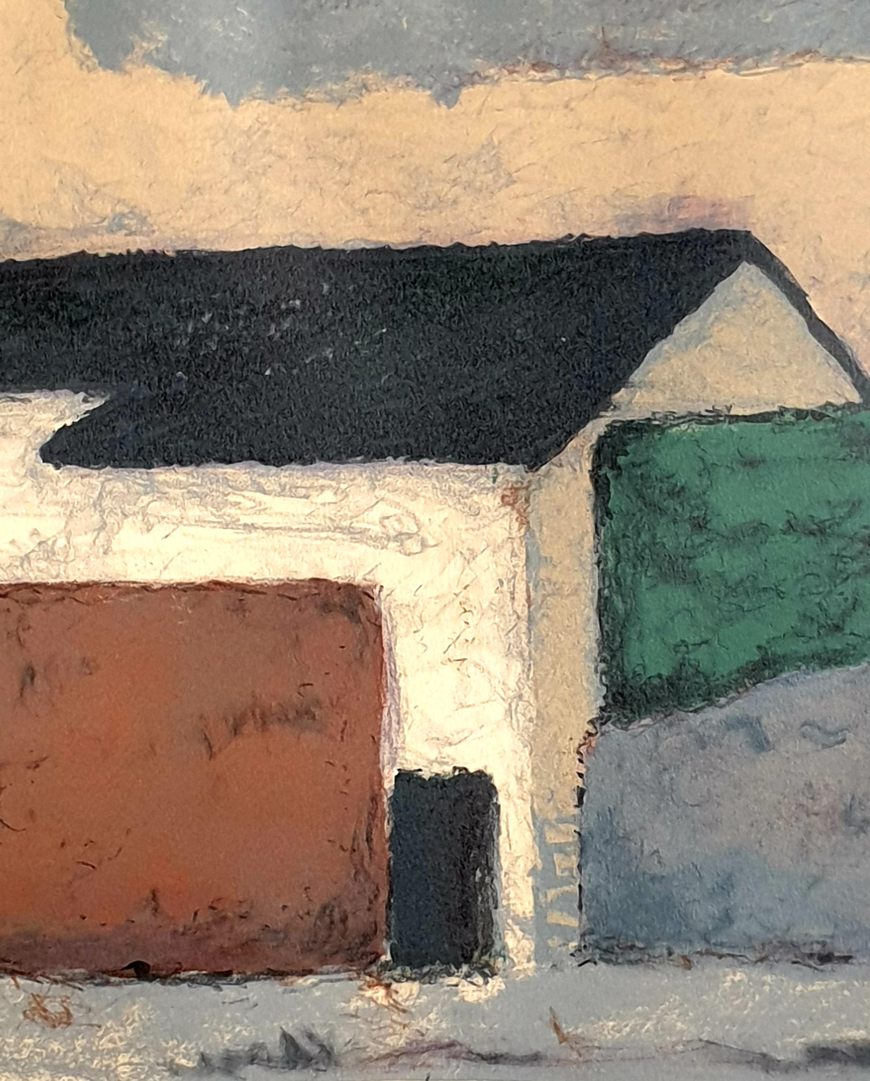 Mid-Century Danish Colour-Field Cubist House in a Landscape. 3