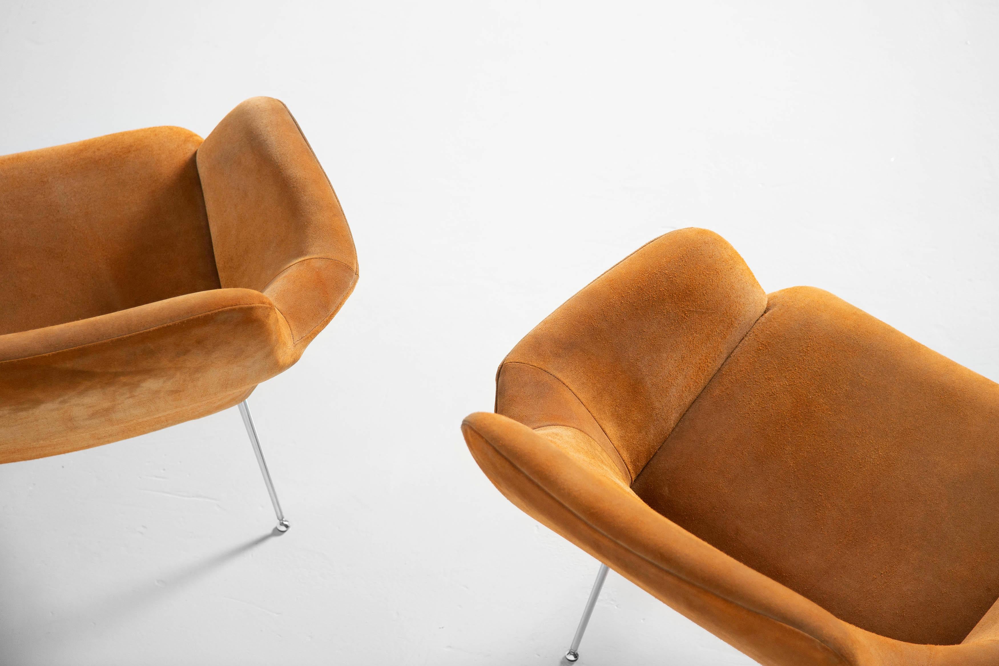 Metal Poul Norreklit 620/1 Lounge Chairs Denmark, 1959
