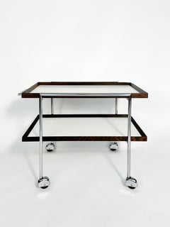 Poul Norreklit Bar Car Rosewood and Chrome Steel E Pedersen & Son Denmark 1960s
