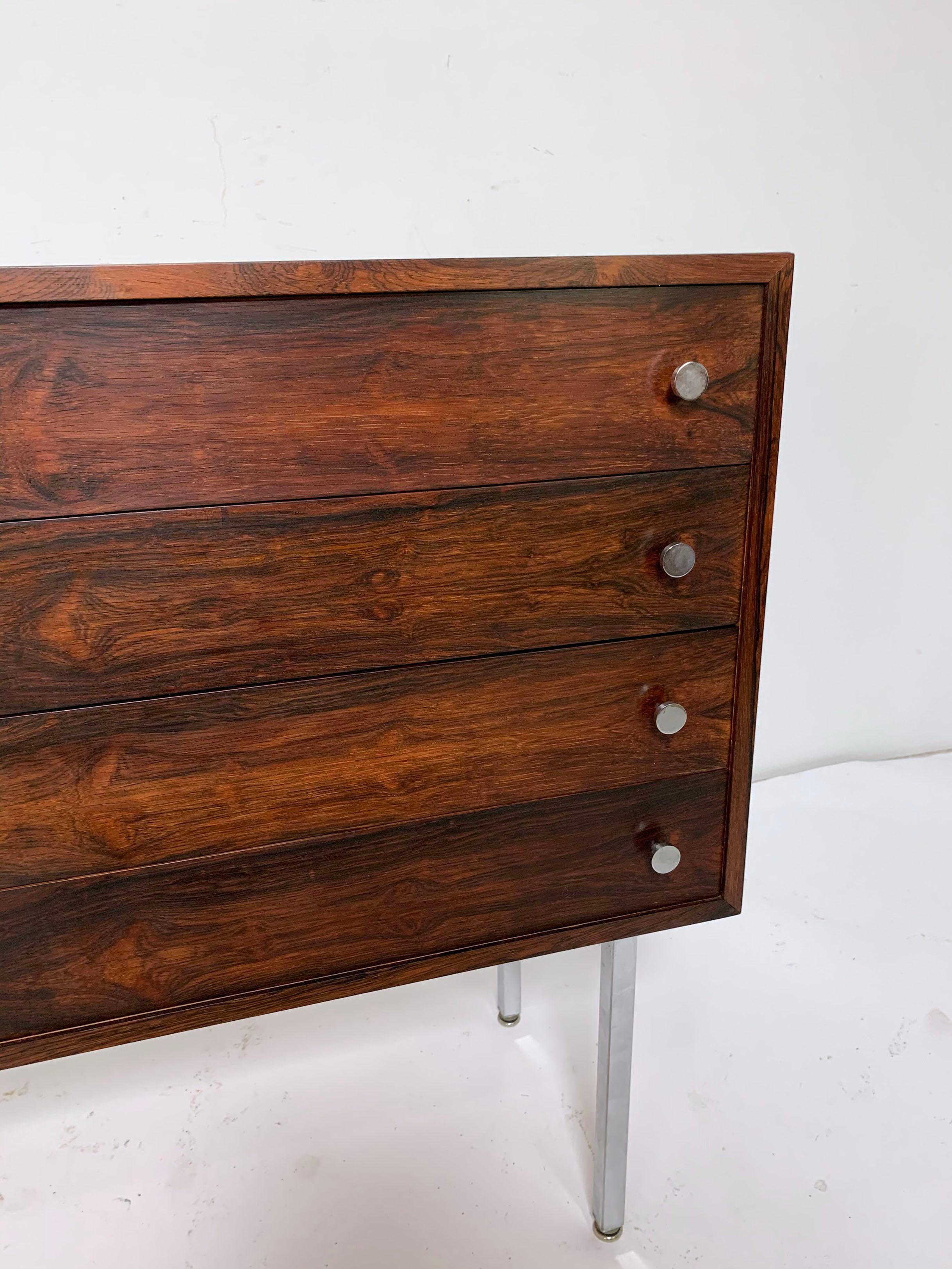Mid-20th Century Poul Norreklit Danish Rosewood Four-Drawer Chest for Georg Petersens