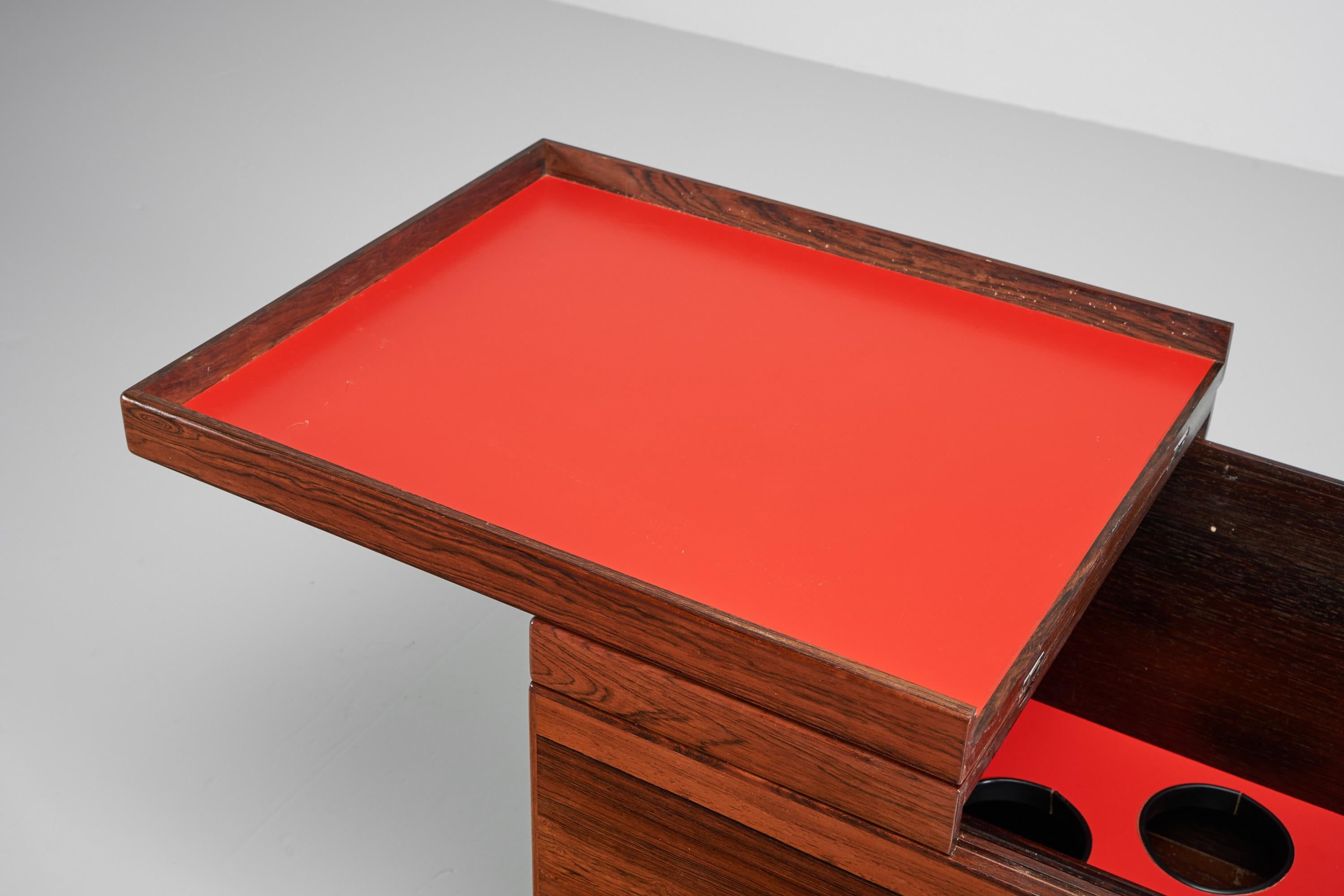 Scandinavian Modern Poul Norreklit Drybar Cabinet Dyrlund, Denmark, 1960