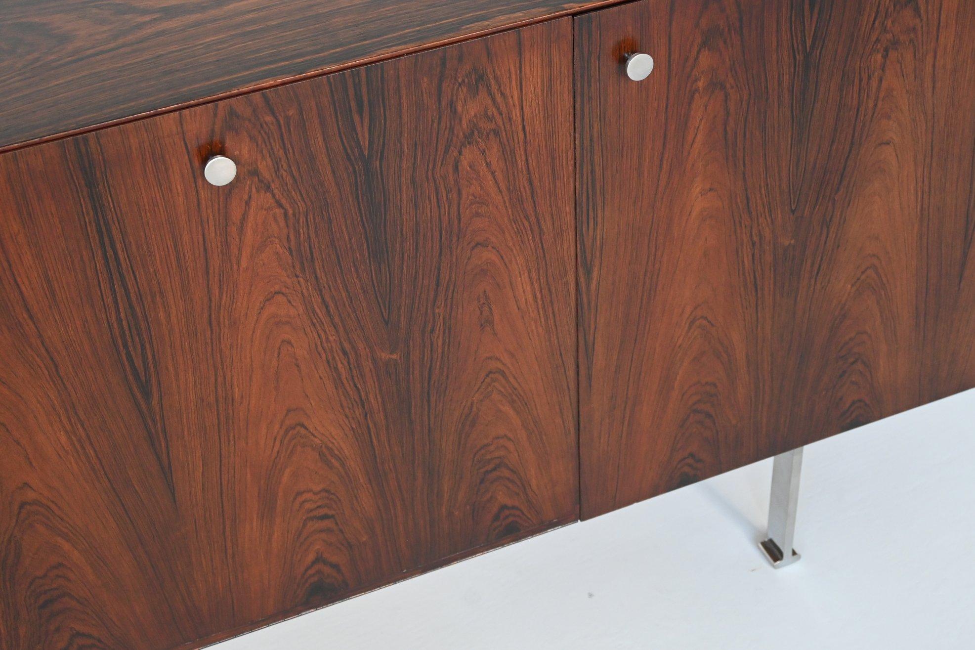 Metal Poul Norreklit sideboard in rosewood Georg Petersens Denmark 1960
