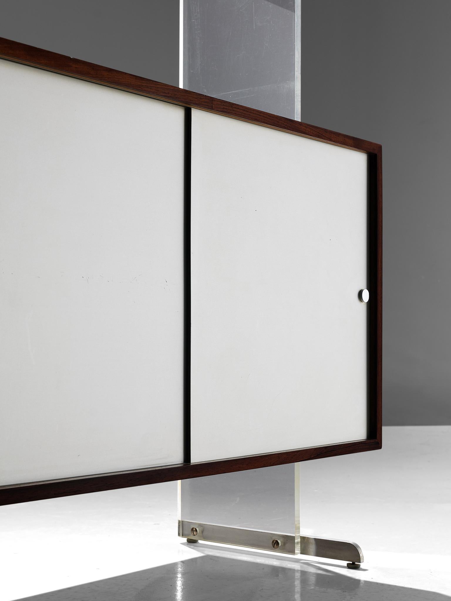 Poul Norreklit Wall Unit in Plexiglass and Rosewood 1