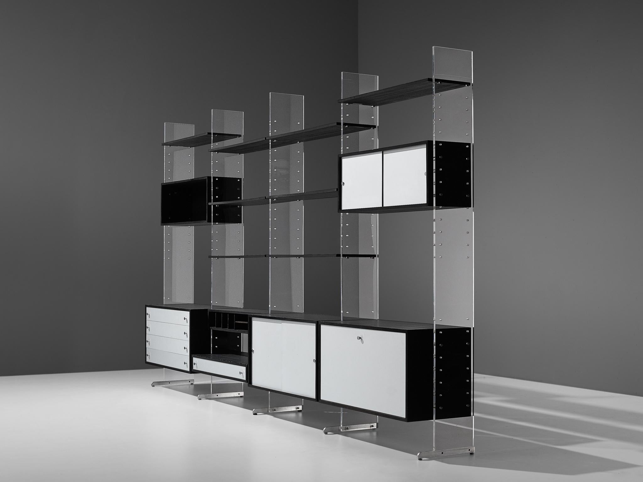 Poul Nørreklit Cabinet in Plexiglas, Aluminum and Black Lacquered Wood 8