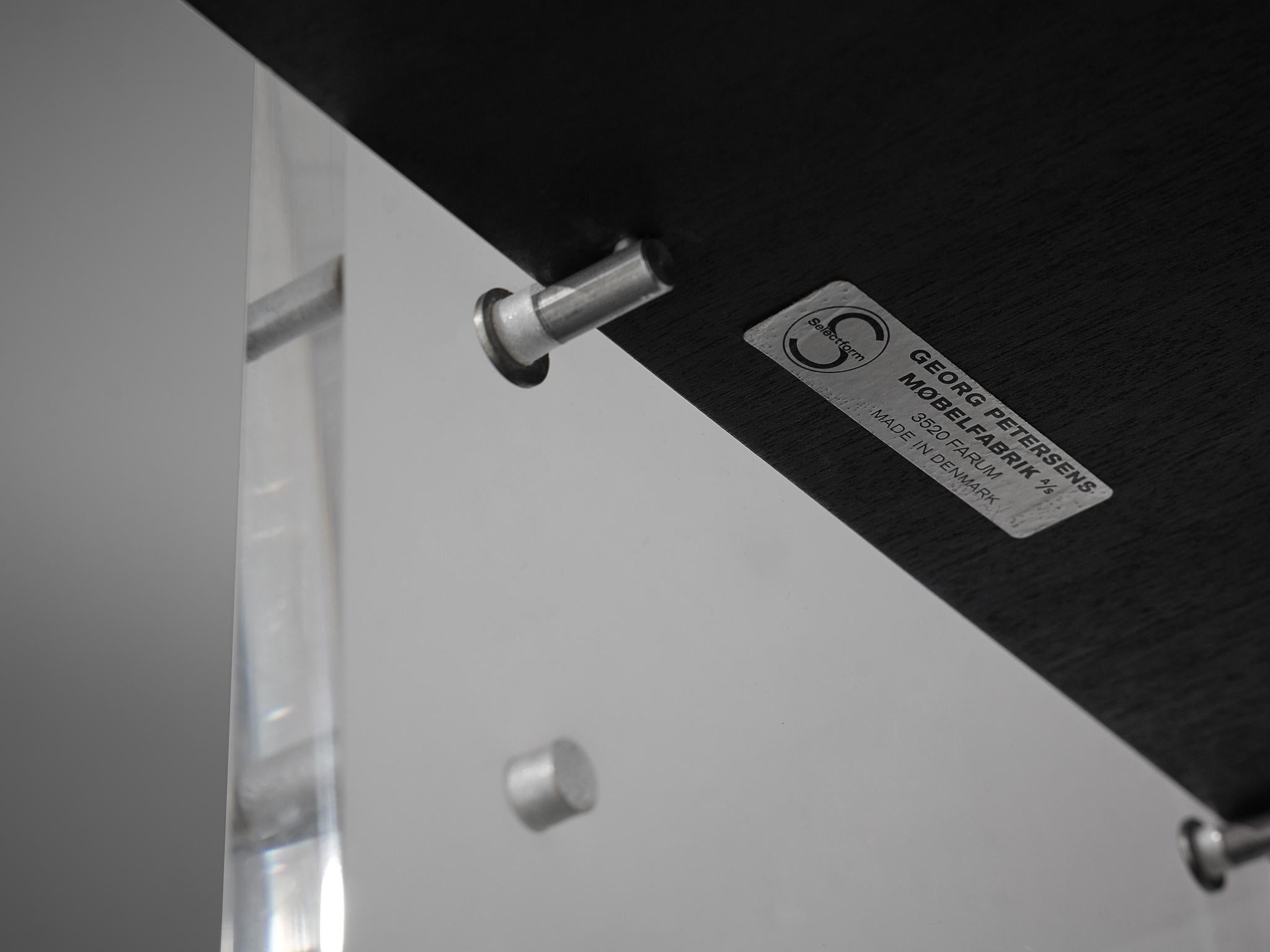 Poul Nørreklit Cabinet in Plexiglas, Aluminum and Black Lacquered Wood 9