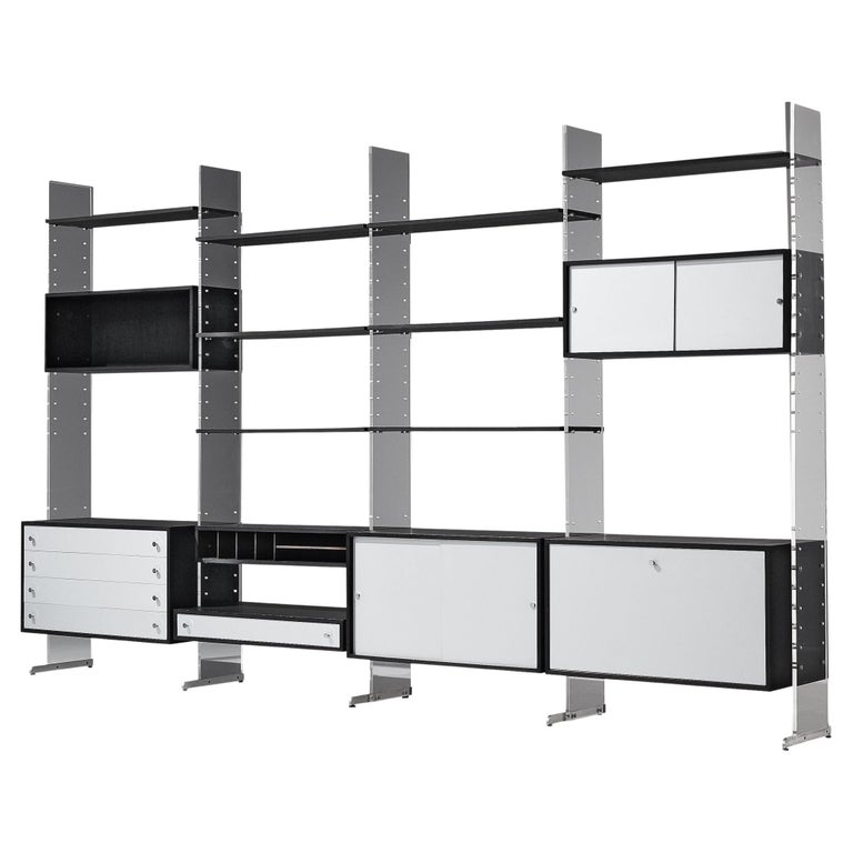 Poul Nørreklit Cabinet in Plexiglas, Aluminum and Black Lacquered Wood For  Sale at 1stDibs