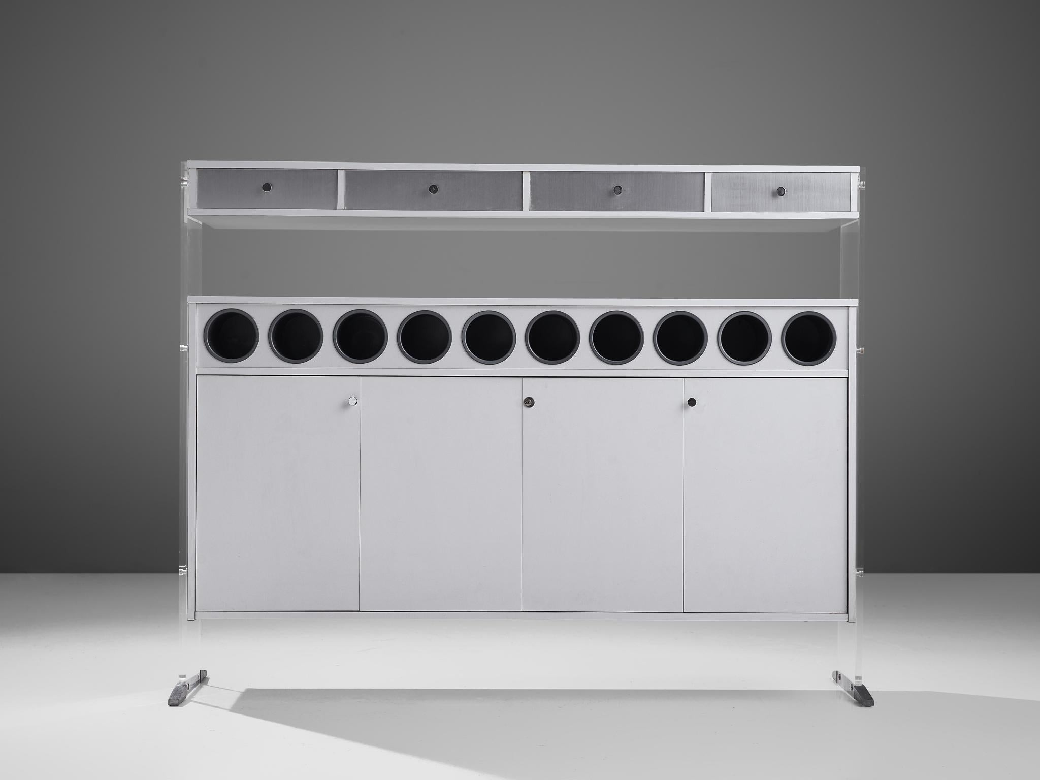 Mid-Century Modern Poul Nørreklit Dry Bar in Laminate and Acrylic
