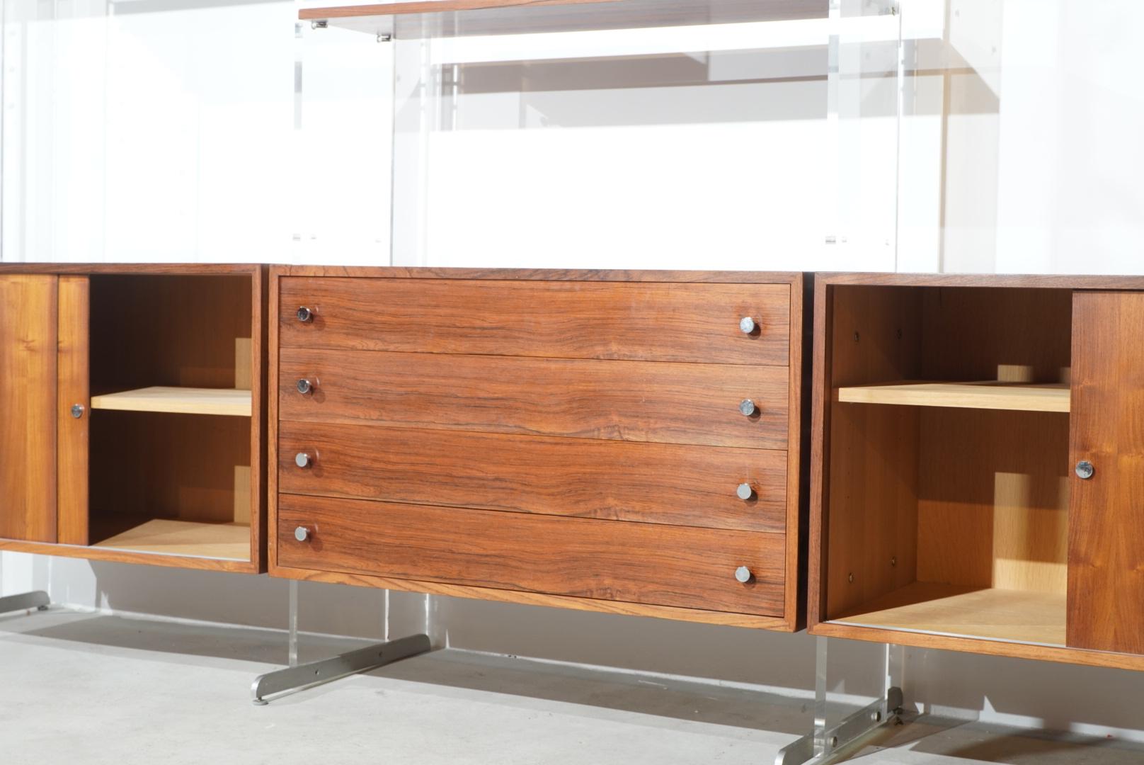 Poul Nørreklit Modular Freestanding Bookcase Cabinet Plexiglass Rosewood   For Sale 5