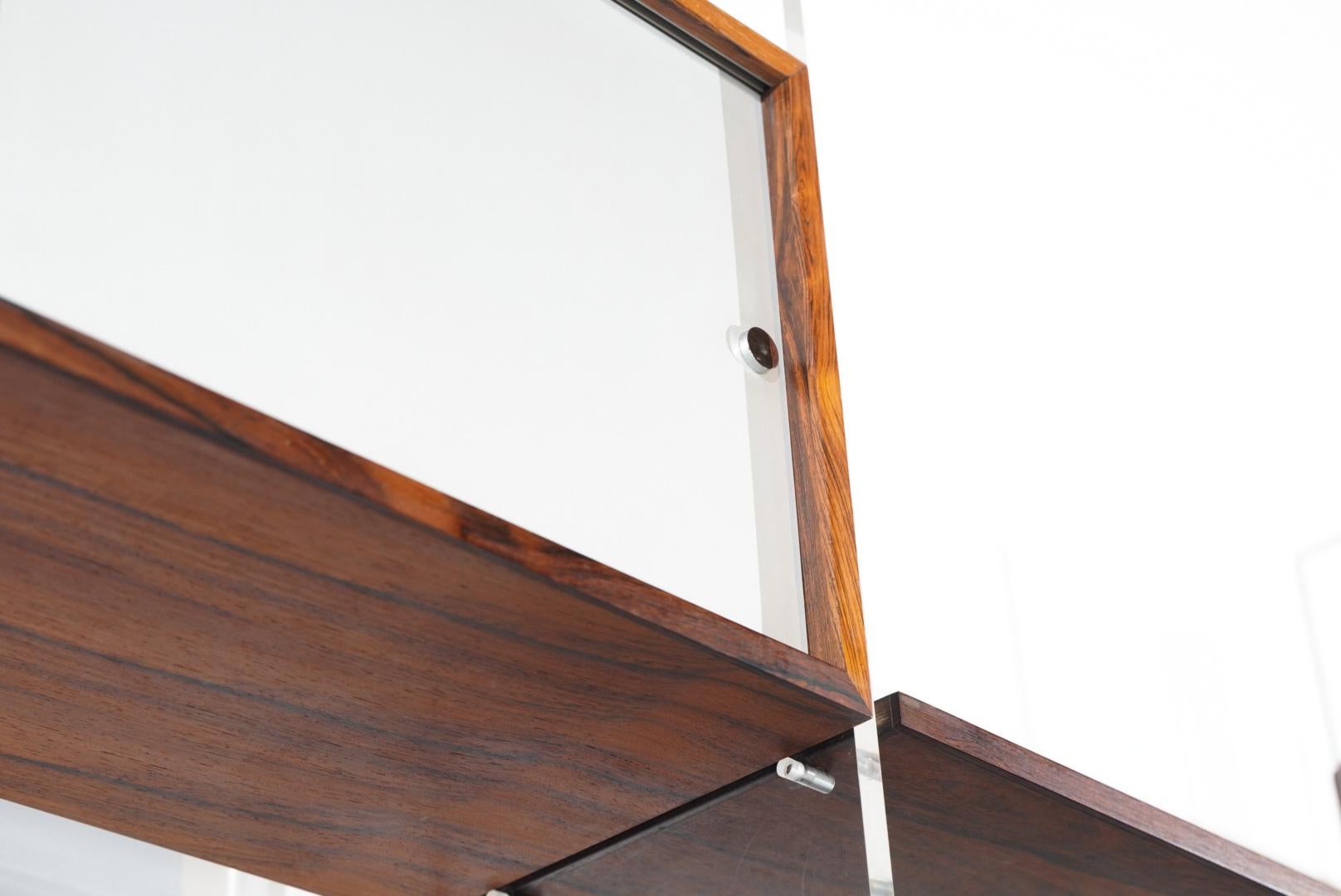 Poul Nørreklit Modular Freestanding Bookcase Cabinet Plexiglass Rosewood   For Sale 1