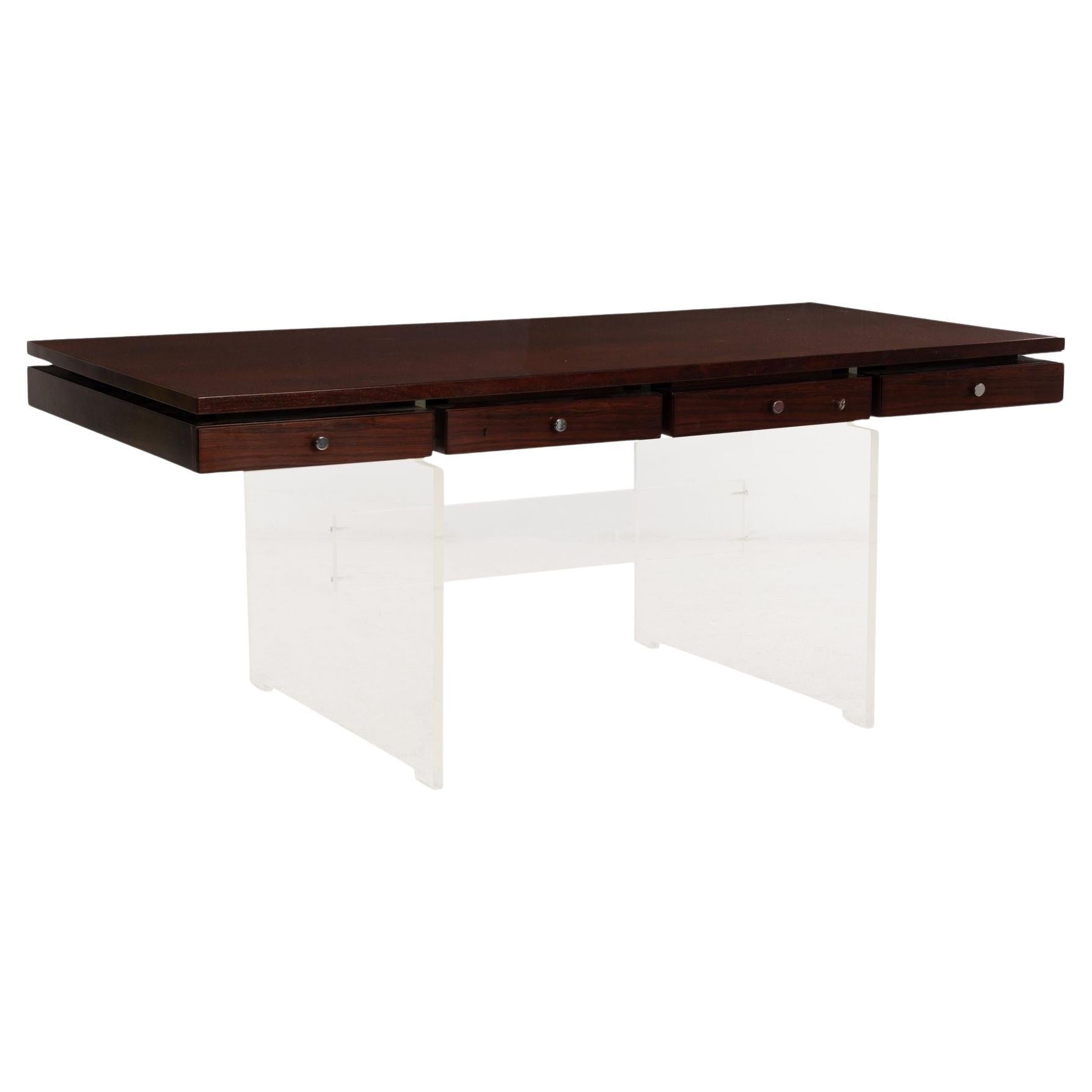 Bureau de direction en palissandre et lucite pour Sigurd Hansen, Danemark, années 1960 en vente