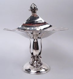 Poul Petersen Danish Midcentury Modern Sterling Silver Lilypad Compote
