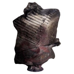 Poul Soldner Raku-Fired Crazed Pedestal Piece