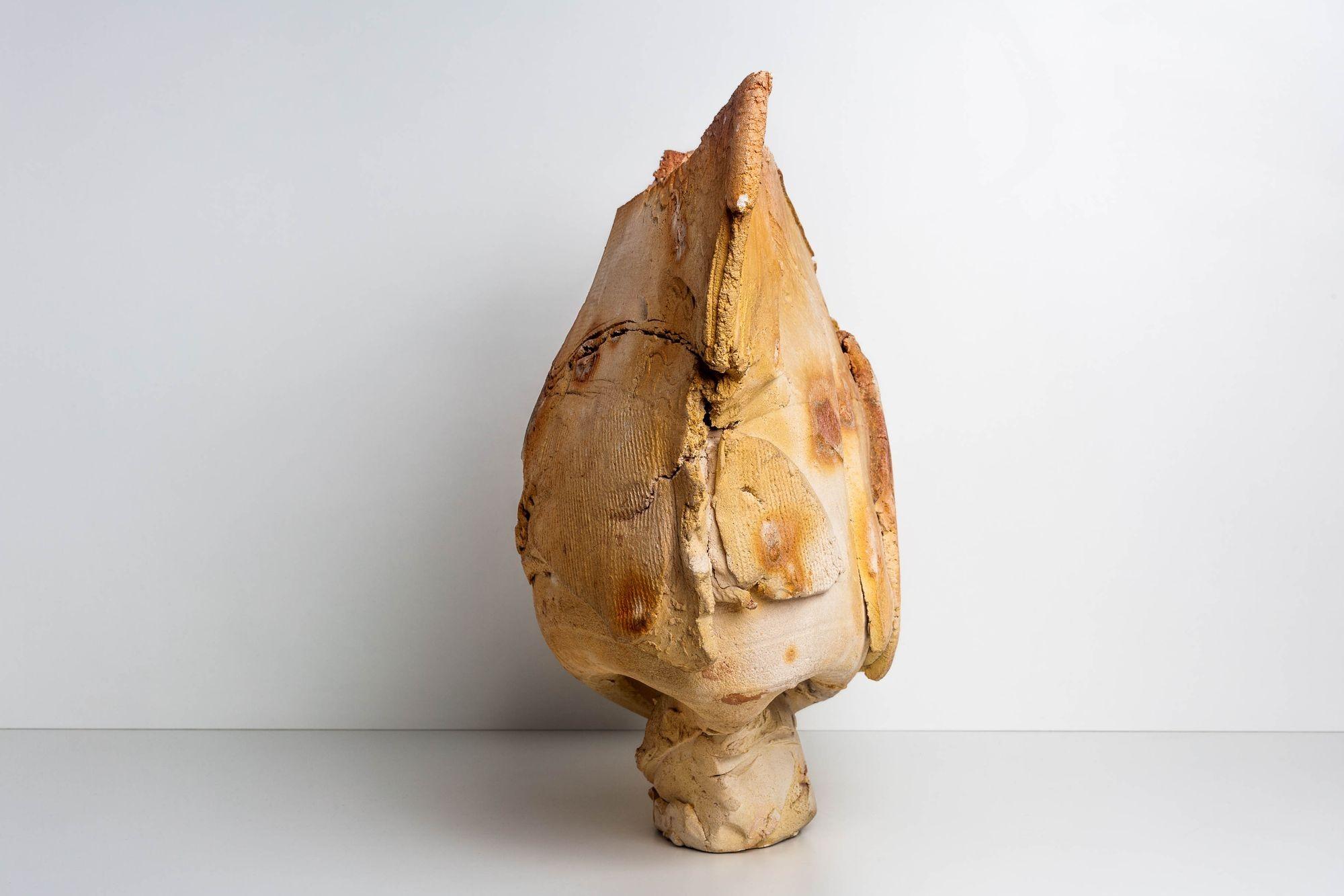 Poul Soldner Raku-Fired Crazed Pedestal Piece Vessel For Sale 1