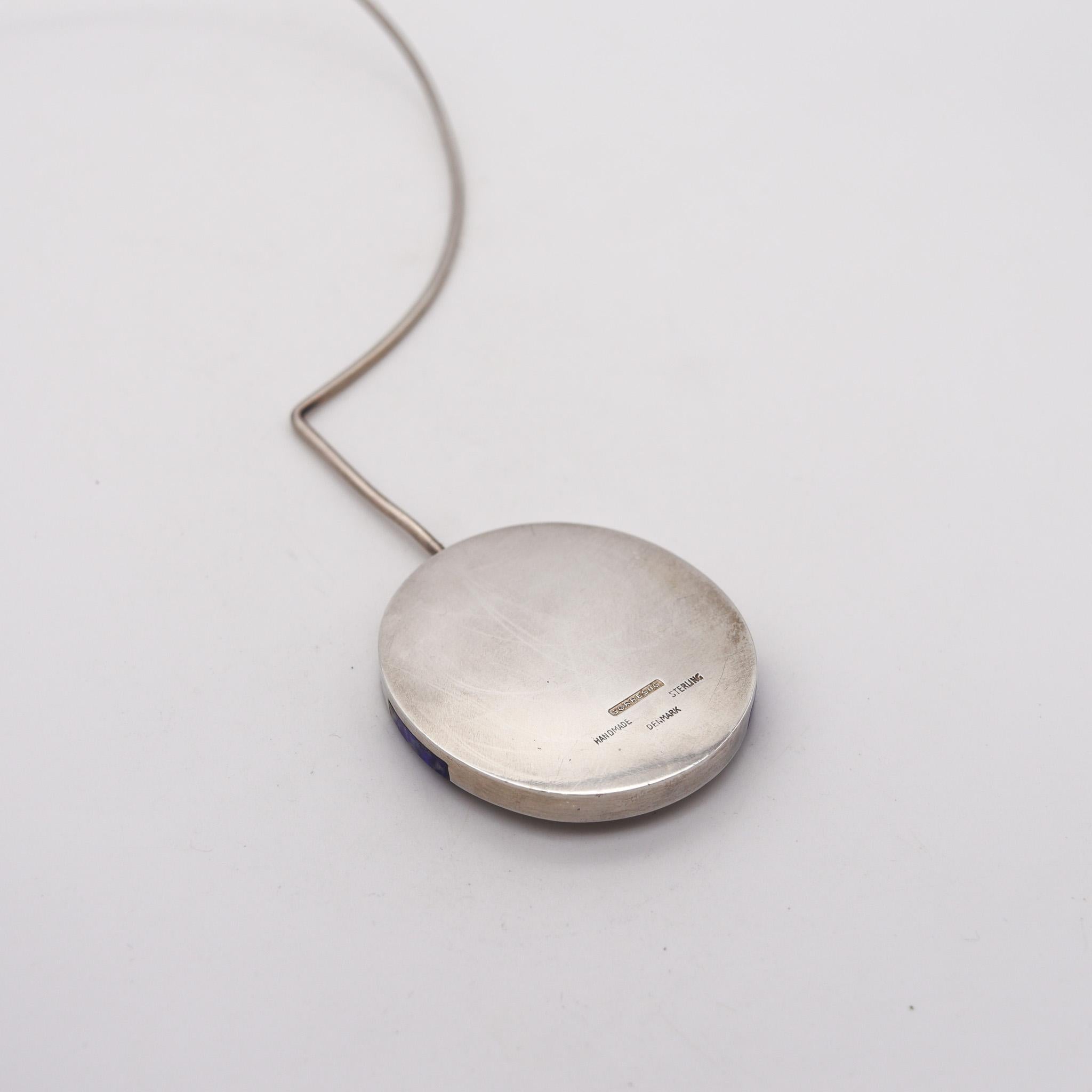 Poul Trige Sørresiig 1966 Dinamarca Collar de alambre de plata de ley 925 y sodalita Cabujón en venta